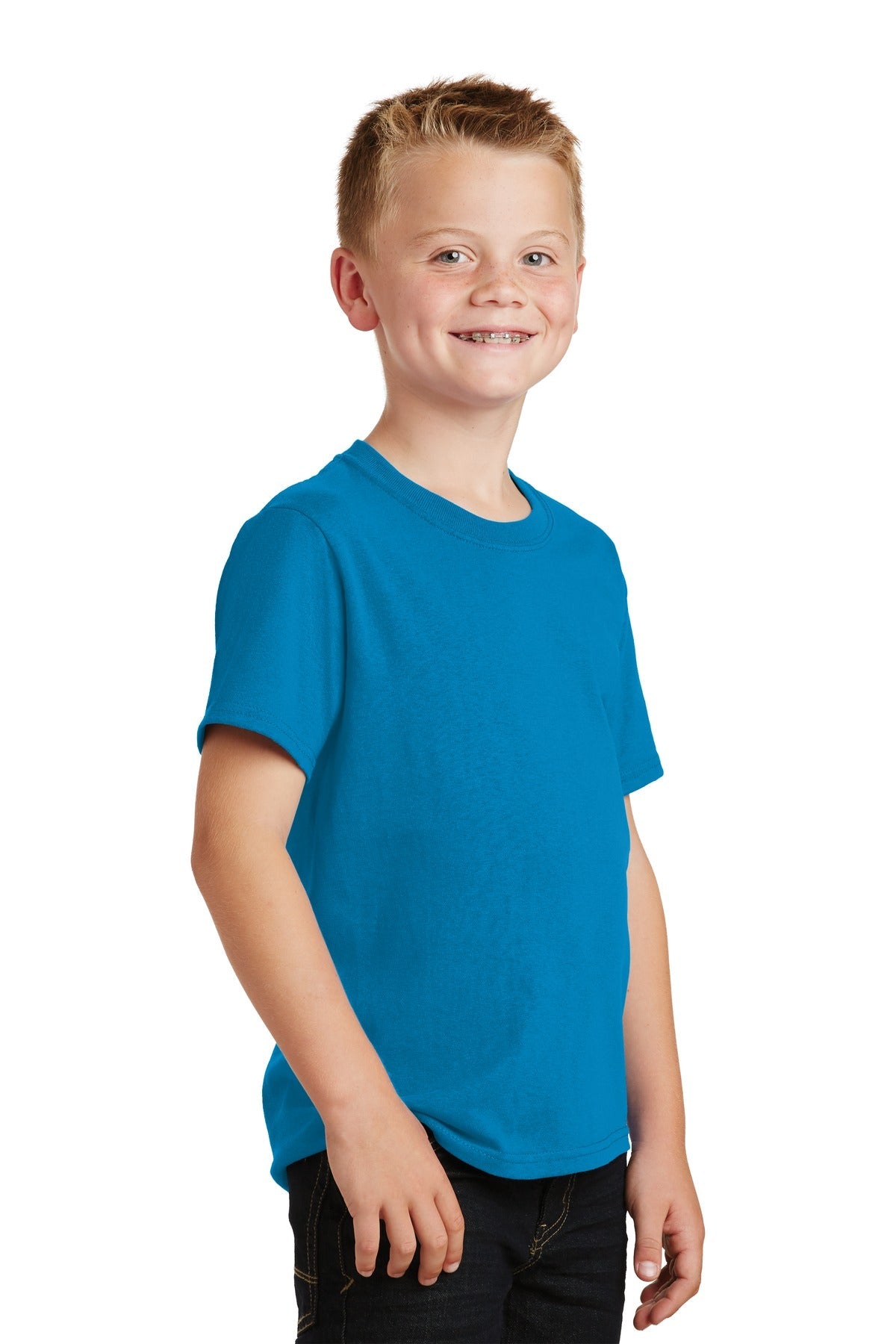 Sapphire Port & Co Youth Core Cotton Tee. PC54Y