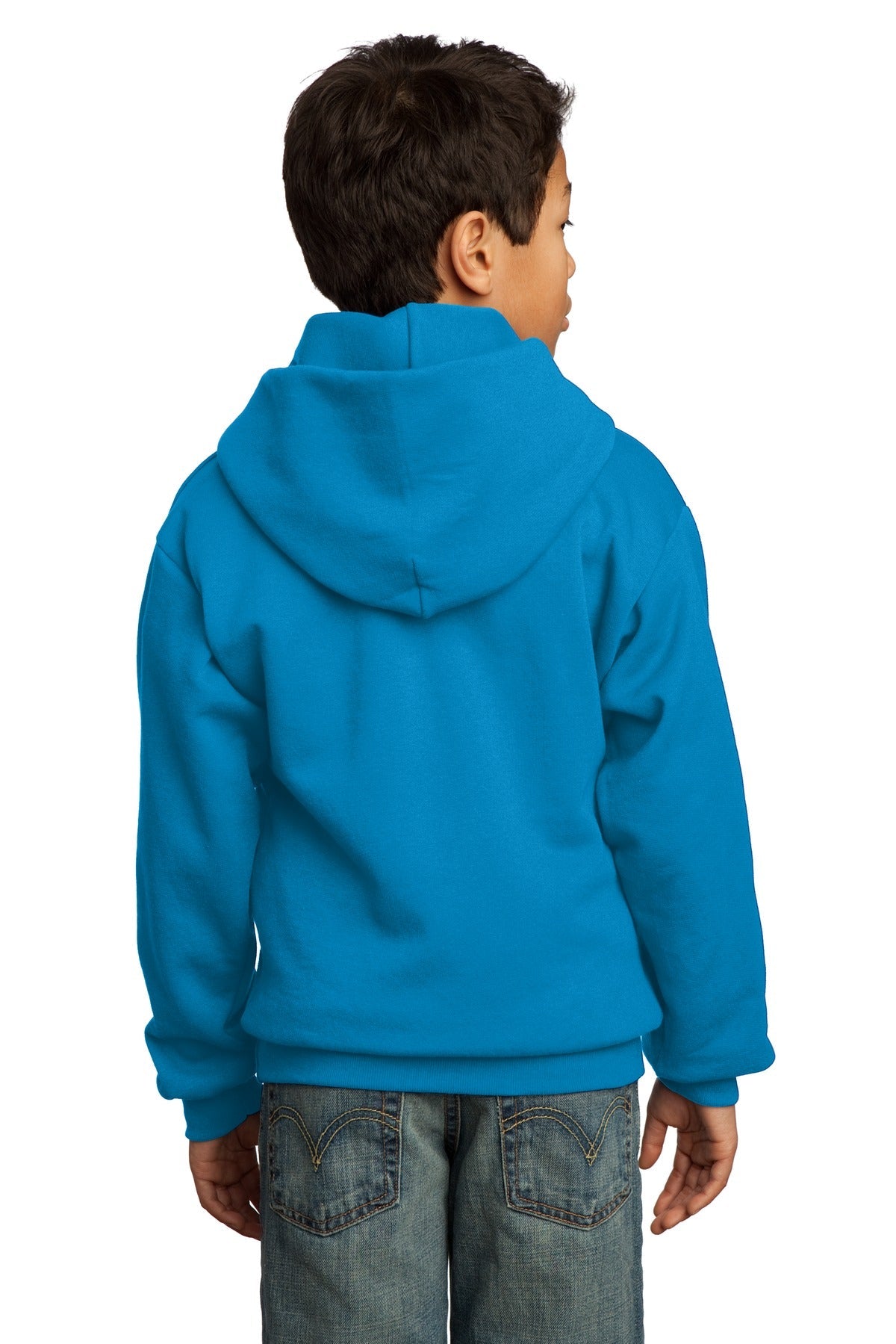 Sapphire Port & Co Youth Core Fleece Pullover Hooded Sweatshirt. PC90YH
