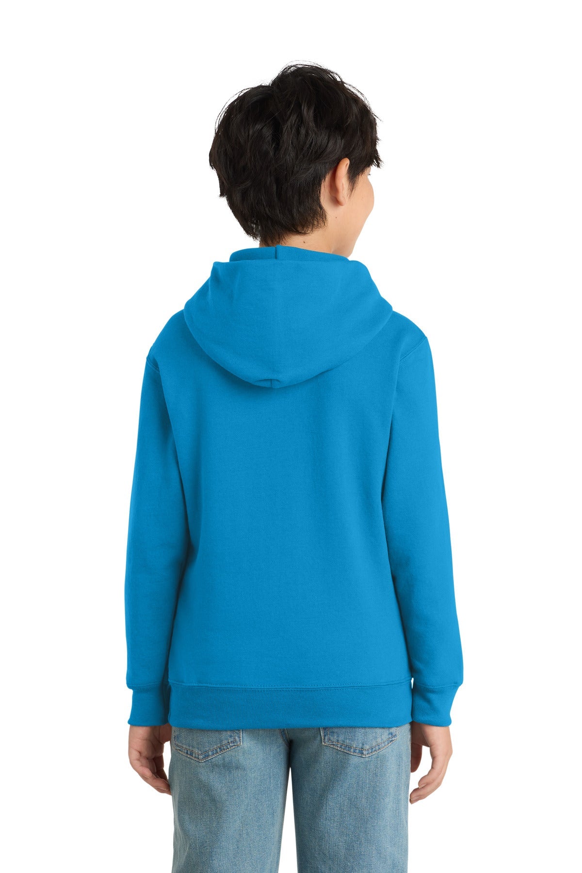 Sapphire Port & Co Youth Core Fleece Pullover Hooded Sweatshirt. PC90YH