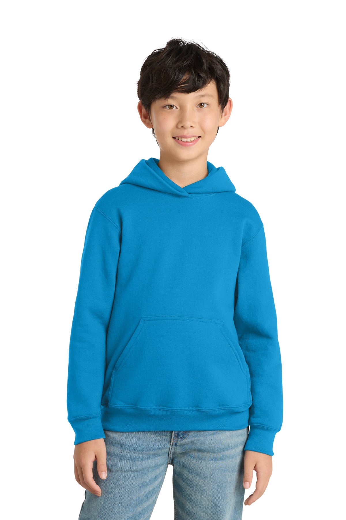 Sapphire Port & Co Youth Core Fleece Pullover Hooded Sweatshirt. PC90YH