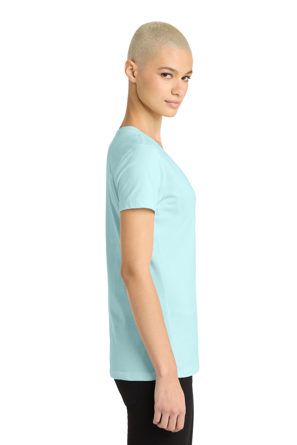 Seaglass Blue District - Women's Perfect Weight V-Neck Tee. DM1170L