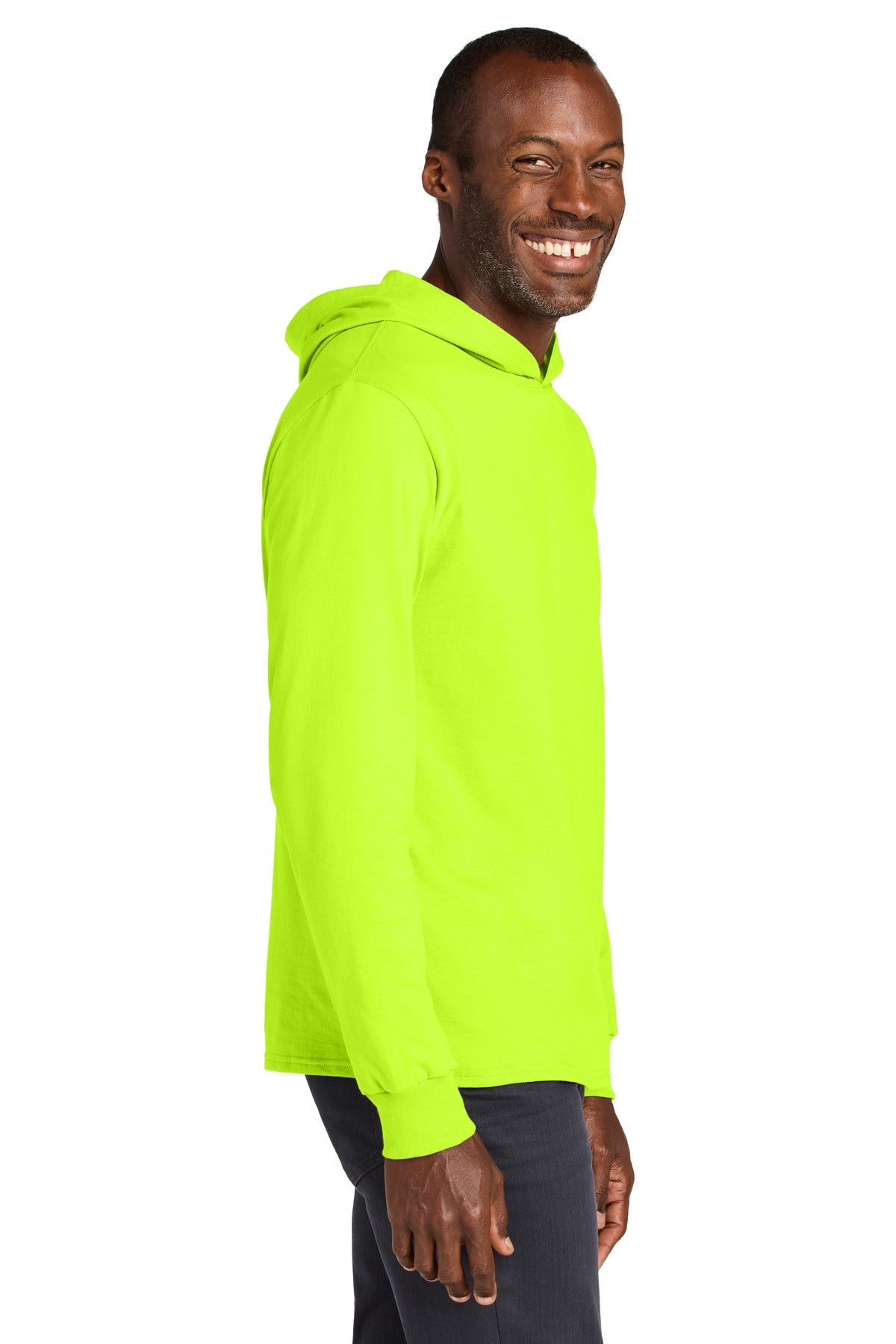 SftyGrn Jerzees Classics Unisex Cotton Long Sleeve Hooded T-Shirt 363LH
