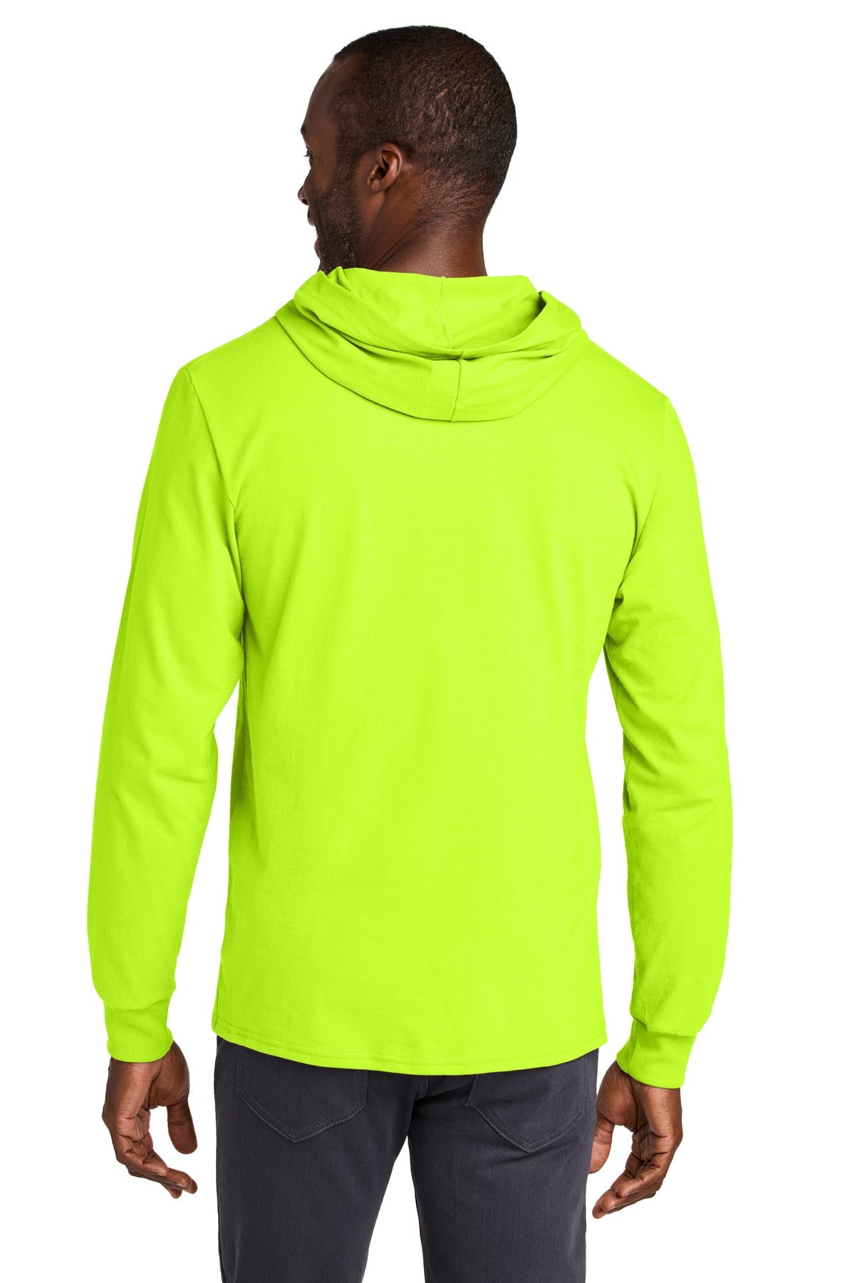 SftyGrn Jerzees Classics Unisex Cotton Long Sleeve Hooded T-Shirt 363LH