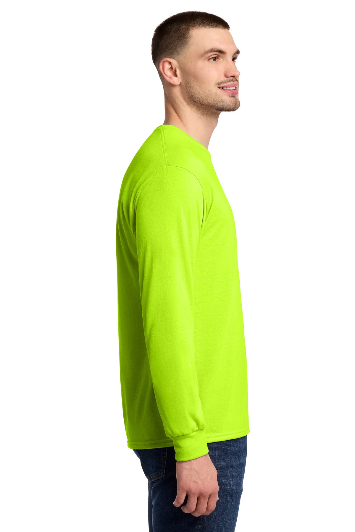 SftyGrn Jerzees Dri-Power 100% Polyester Long Sleeve T-Shirt 21LS