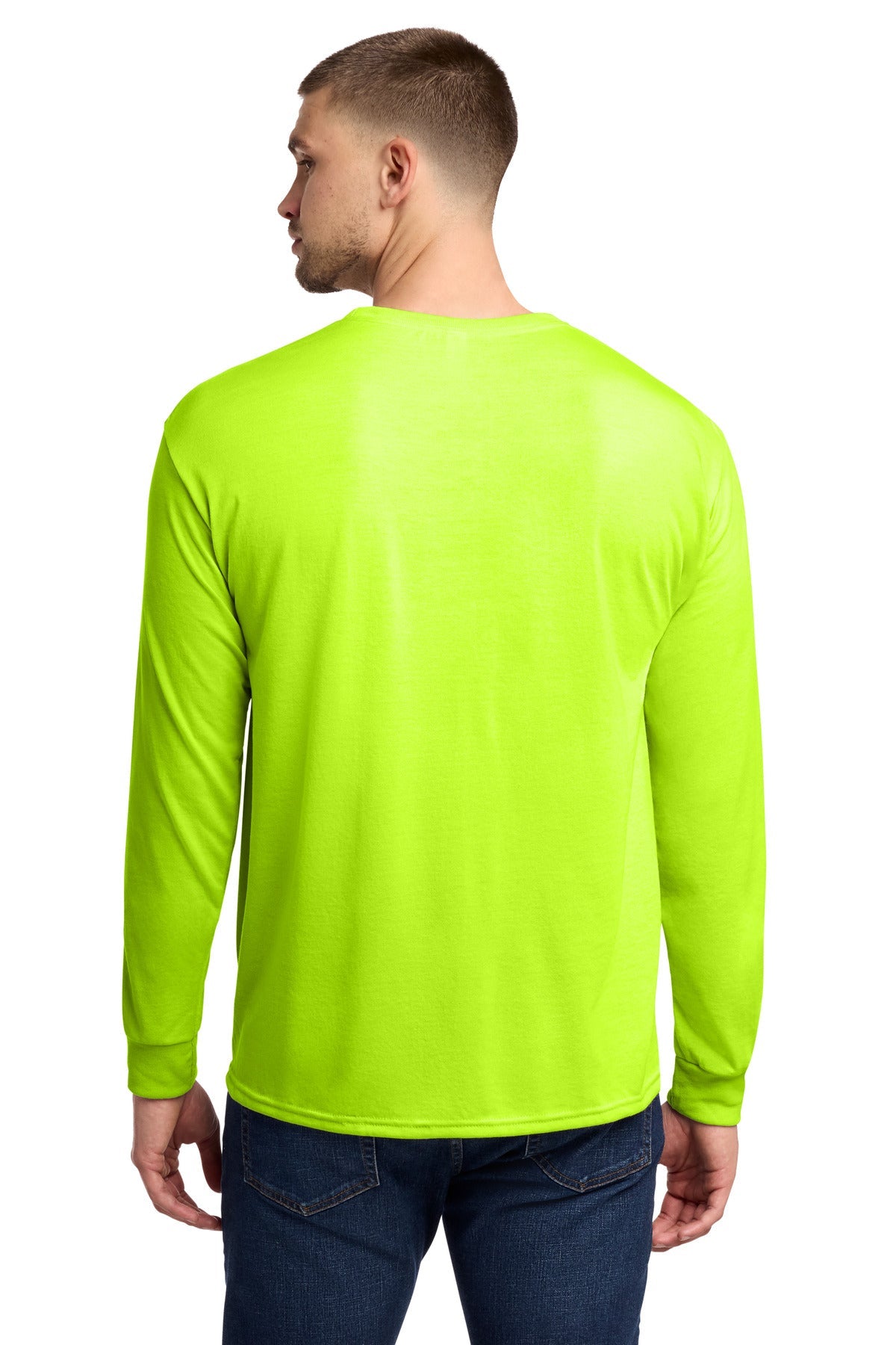 SftyGrn Jerzees Dri-Power 100% Polyester Long Sleeve T-Shirt 21LS
