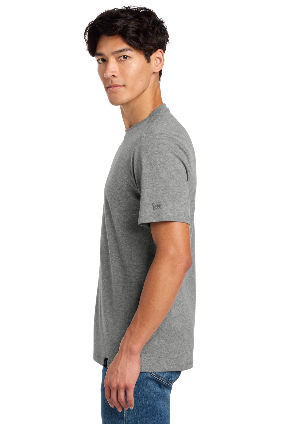 Shadow Grey He New Era Heritage Blend Crew Tee. NEA100