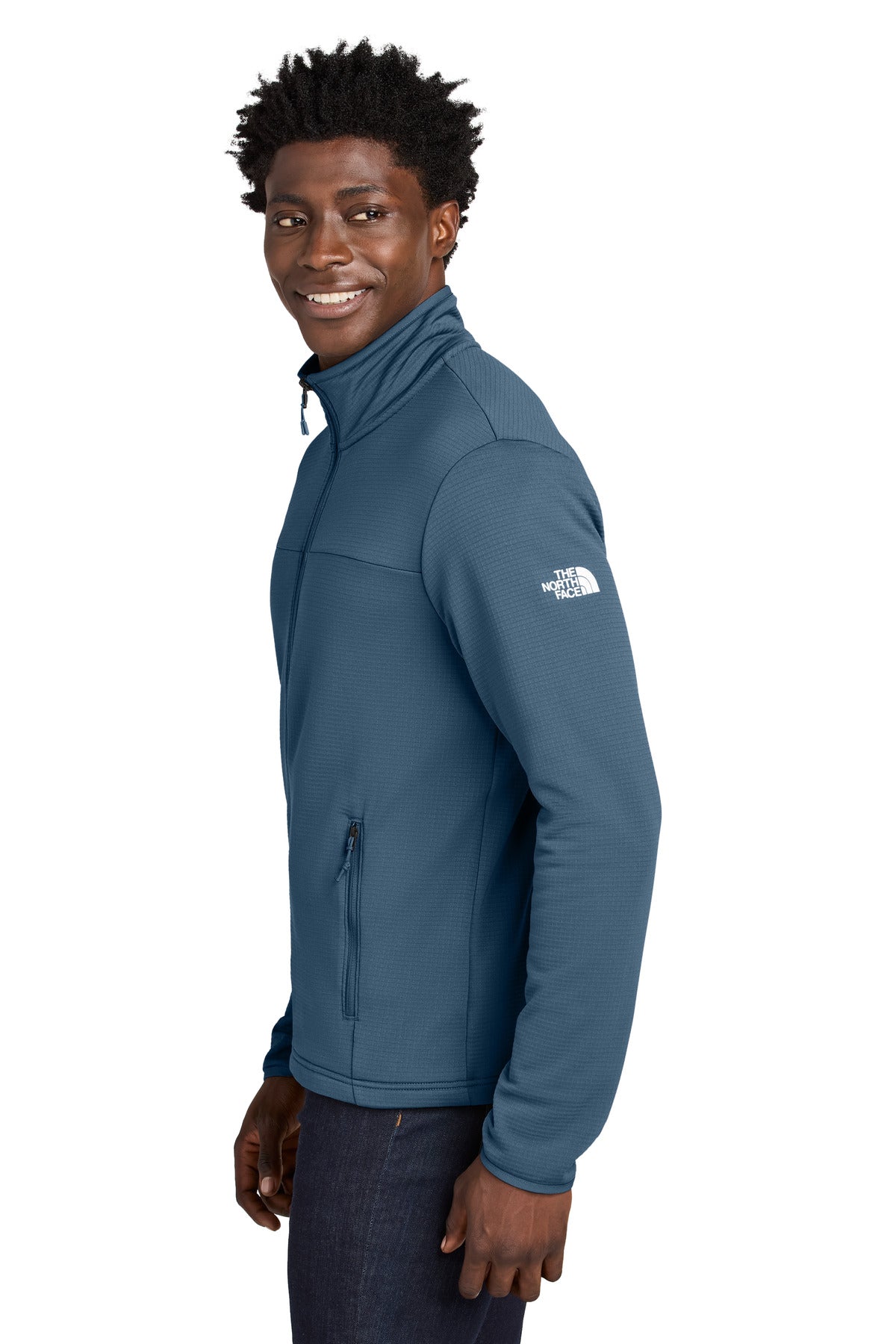 ShadyBlue The North Face Aim Full-Zip Fleece Jacket NF0A8ENK