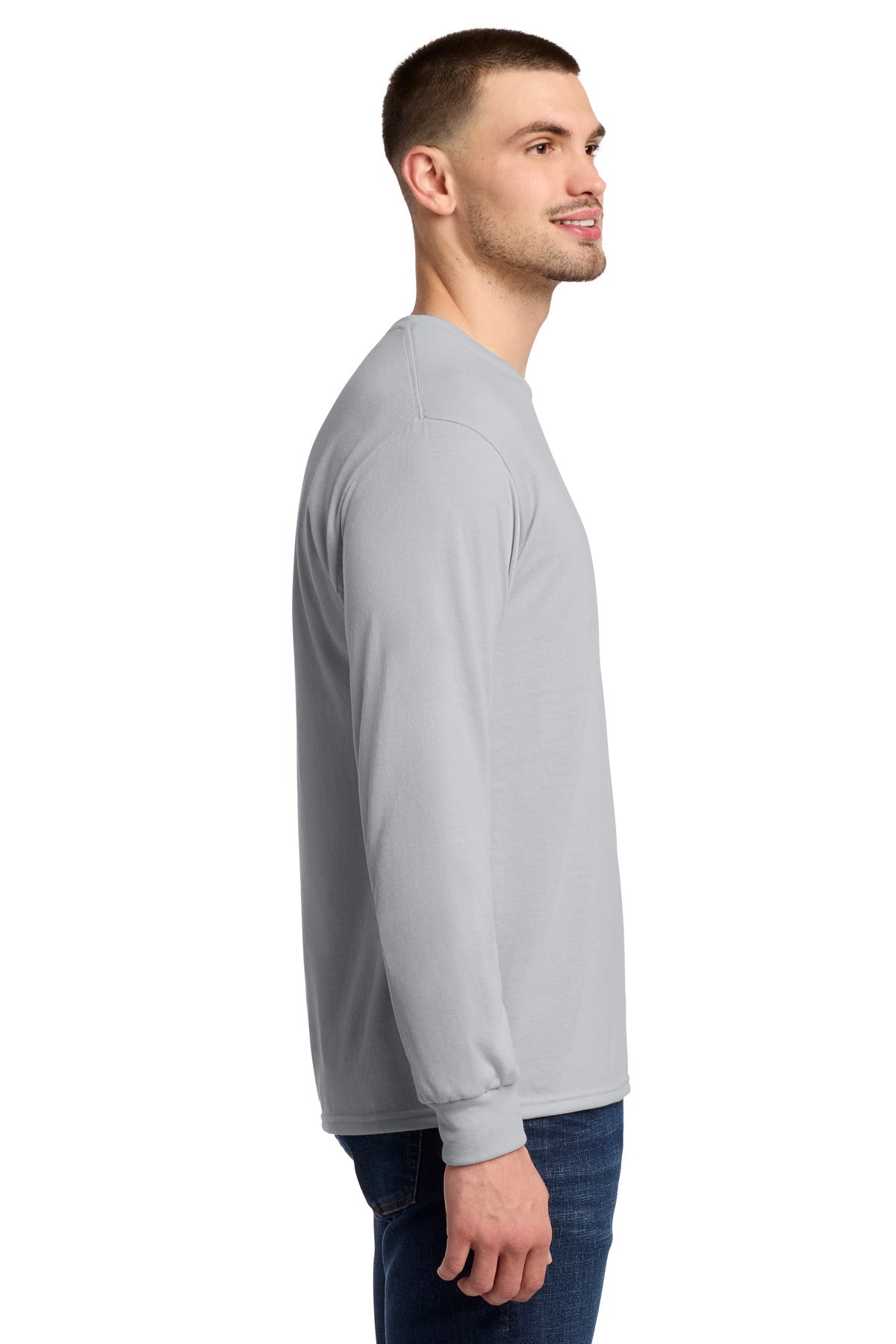 Silver Jerzees Dri-Power 100% Polyester Long Sleeve T-Shirt 21LS