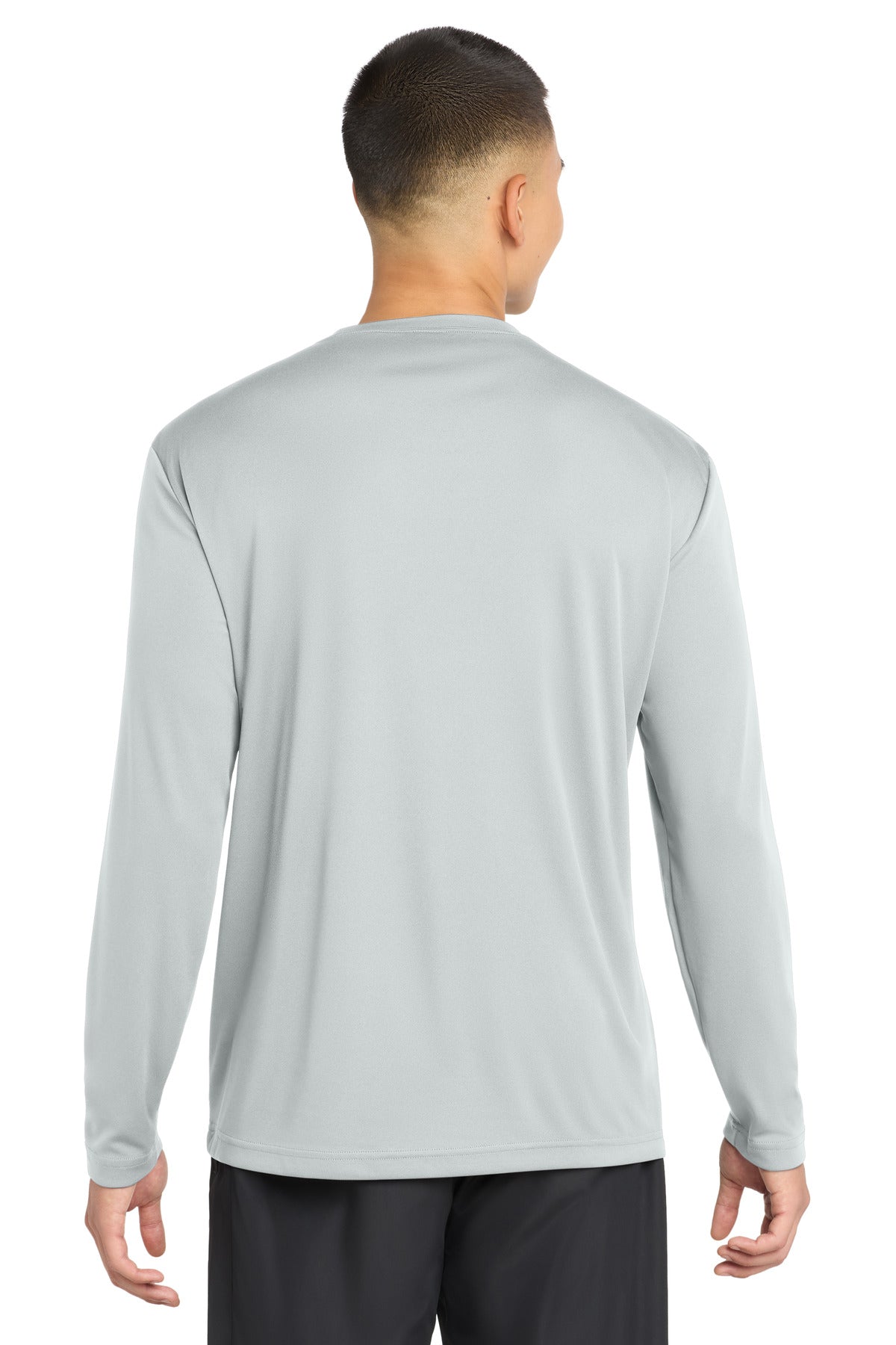 Silver Sport-Tek Long Sleeve PosiCharge Competitor Tee. ST350LS