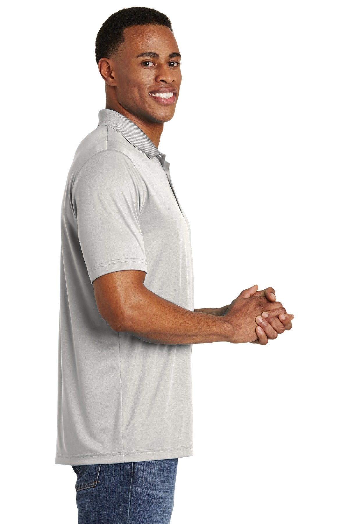 Silver Sport-Tek PosiCharge Competitor Polo. ST550