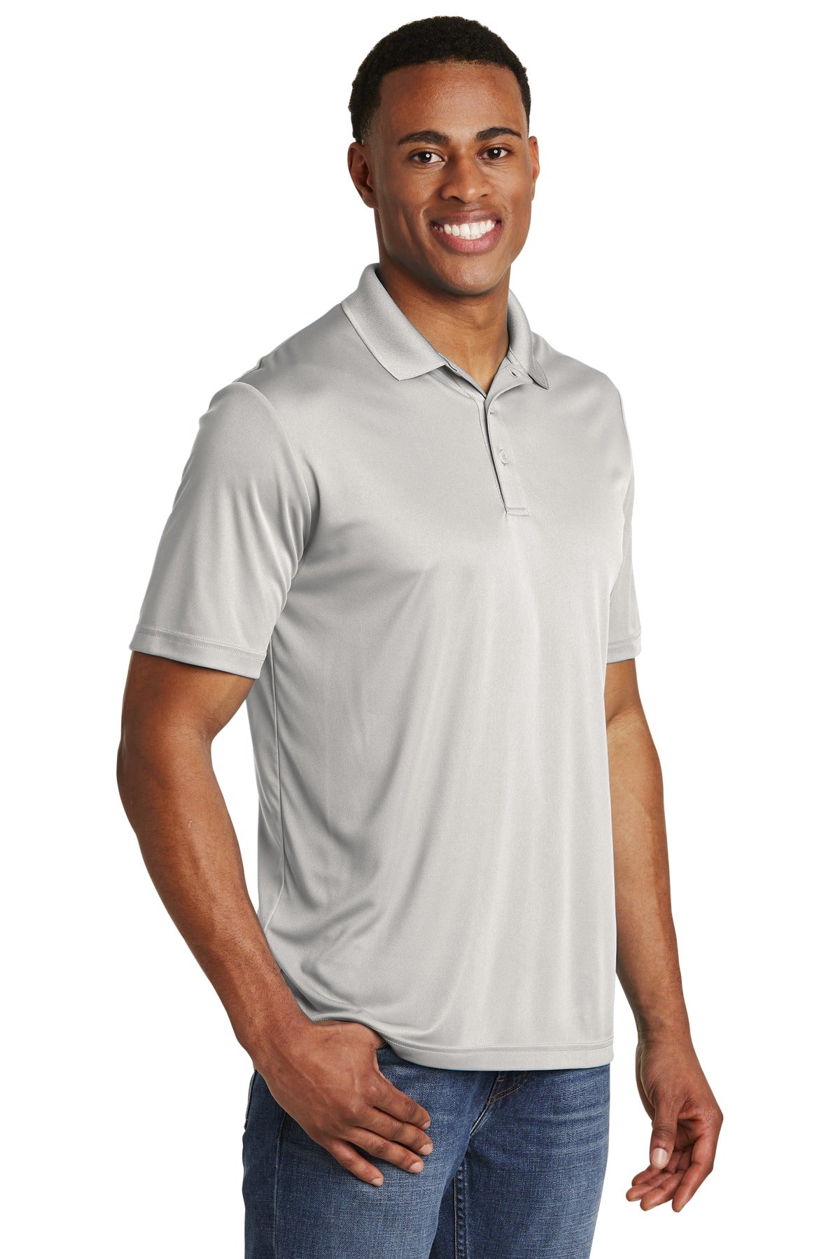 Silver Sport-Tek PosiCharge Competitor Polo. ST550