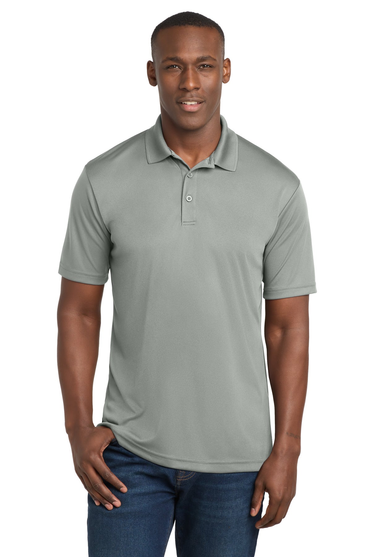 Silver Sport-Tek PosiCharge Competitor Polo. ST550