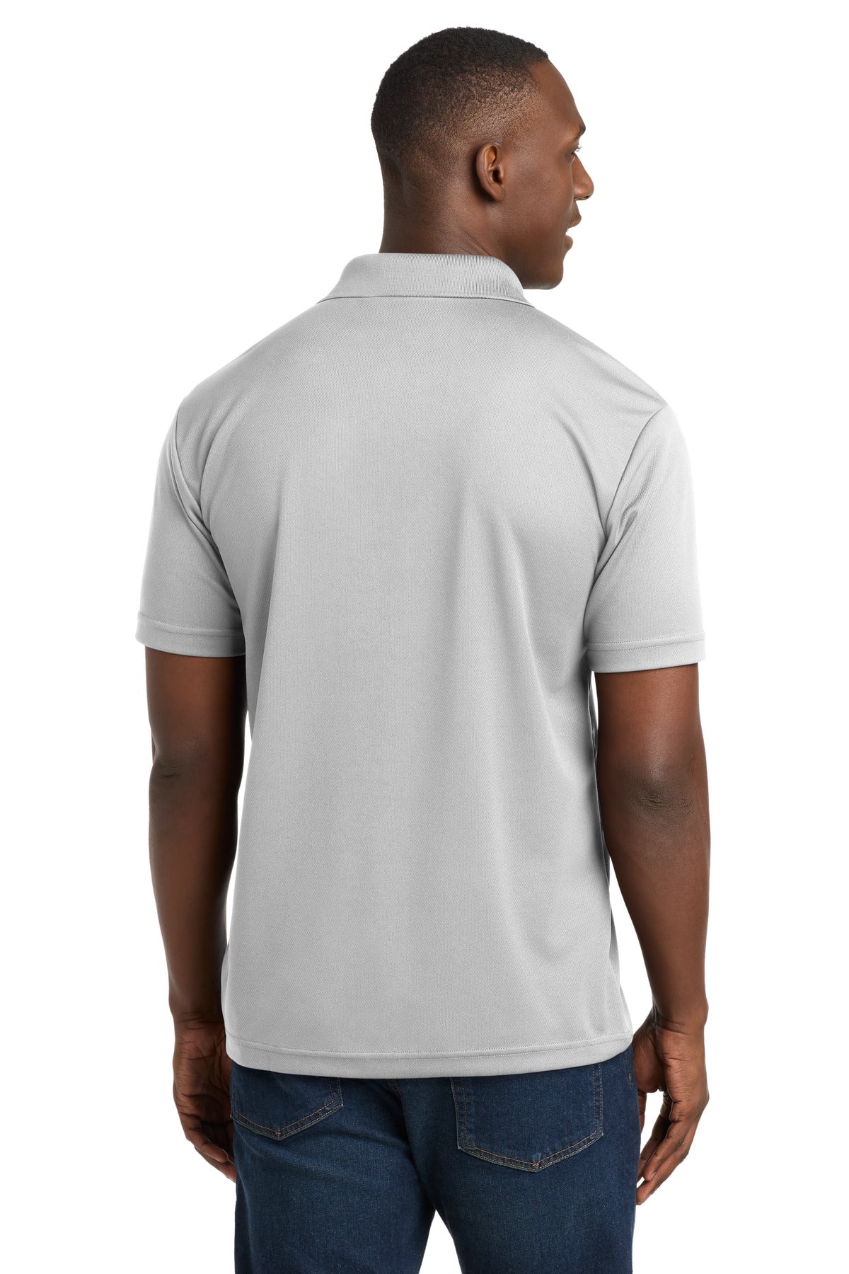 Silver Sport-Tek PosiCharge RacerMesh Polo. ST640