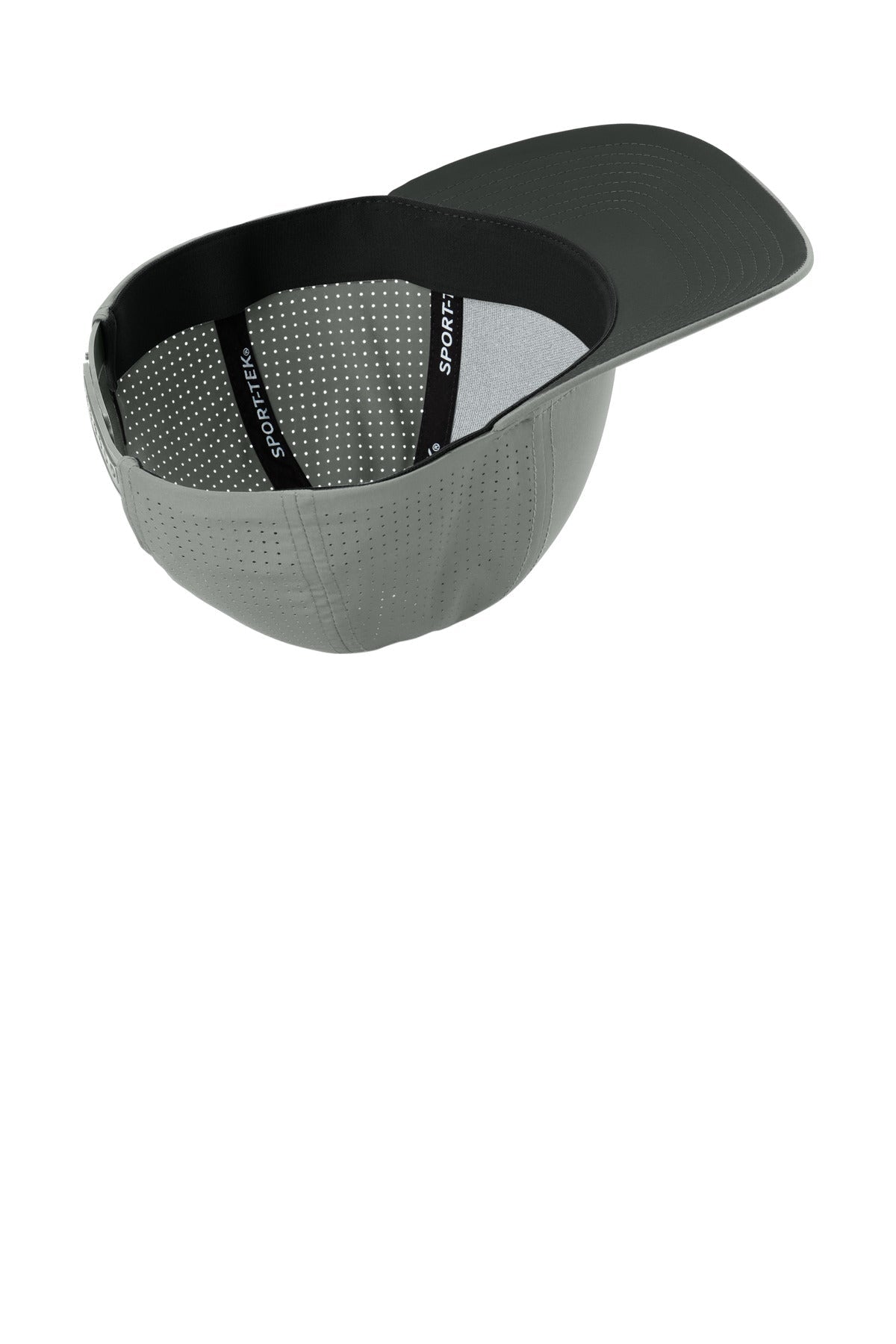 Silver Sport-Tek Pro-Cut Adjustable Cap STC65