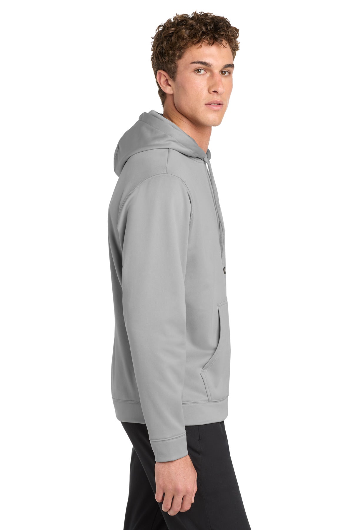 Silver Sport-Tek Sport-Wick Fleece Hooded Pullover. F244