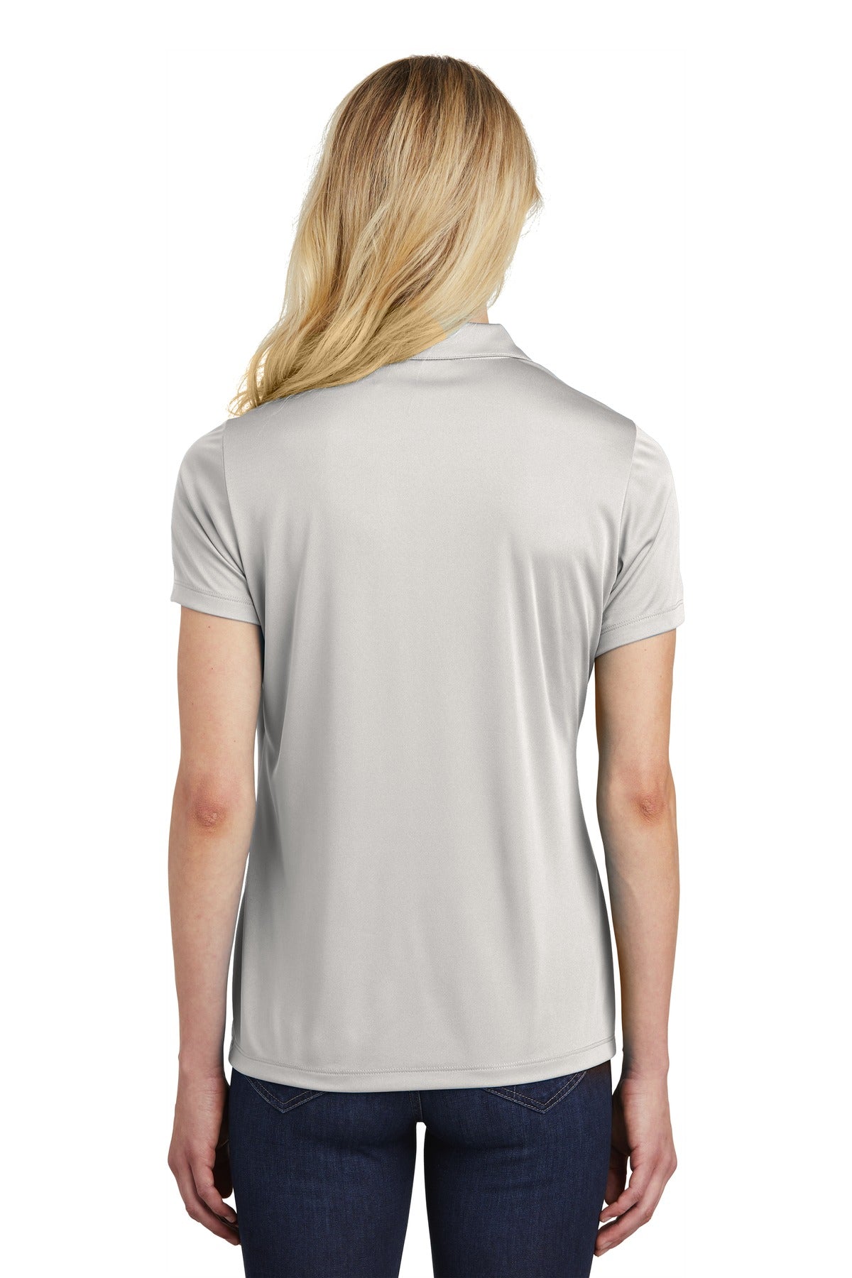 Silver Sport-Tek Women's PosiCharge Competitor Polo. LST550