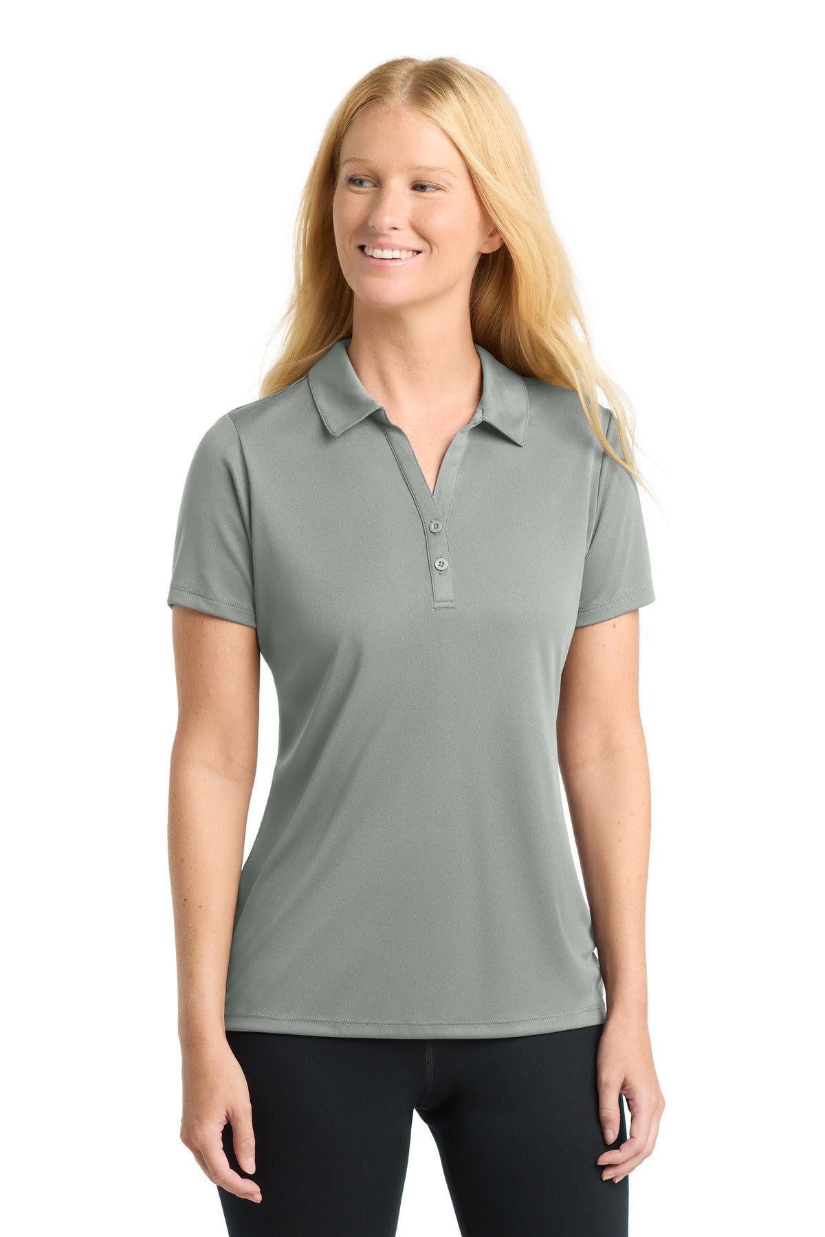 Silver Sport-Tek Women's PosiCharge Competitor Polo. LST550