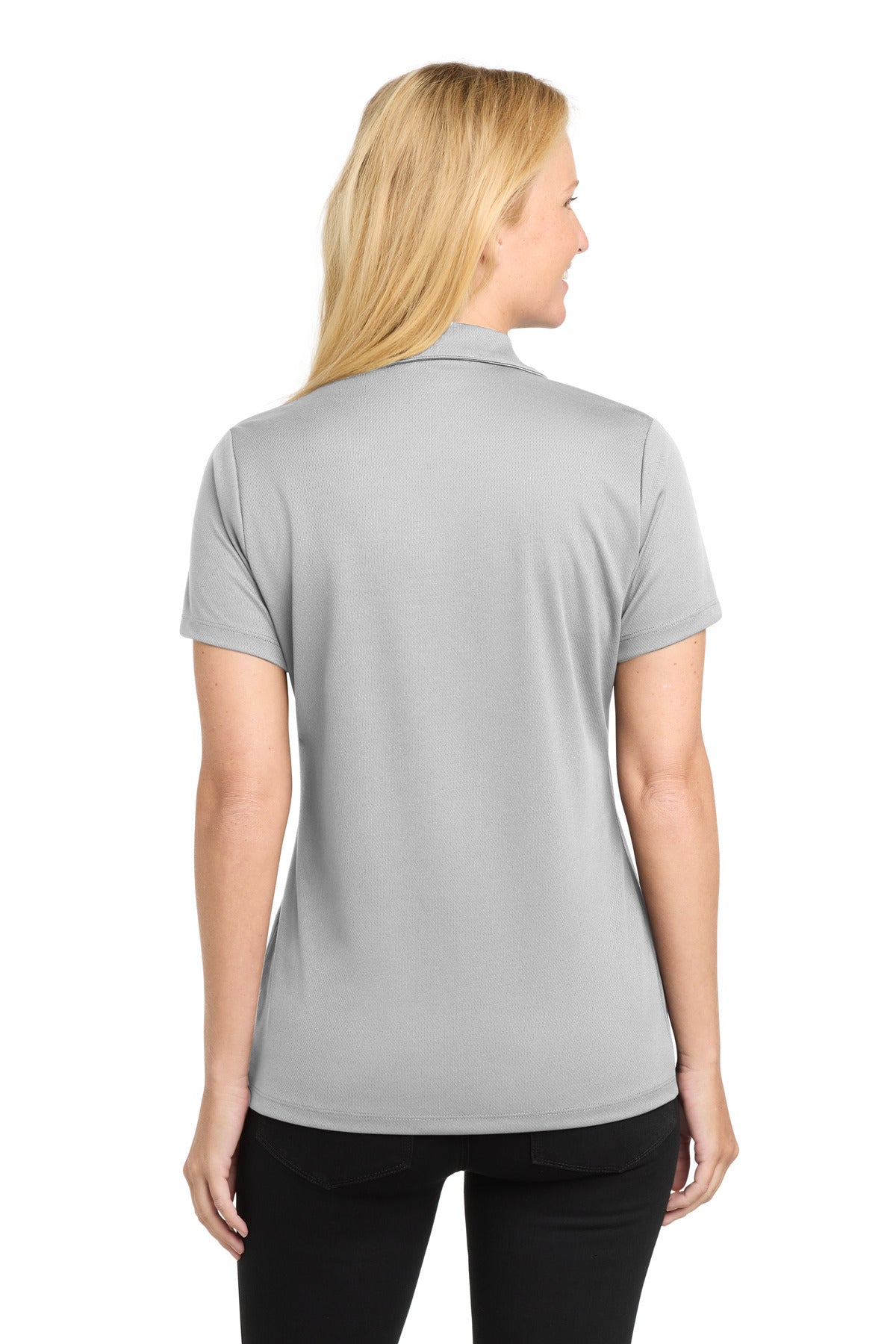 Silver Sport-Tek Women's PosiCharge RacerMesh Polo. LST640