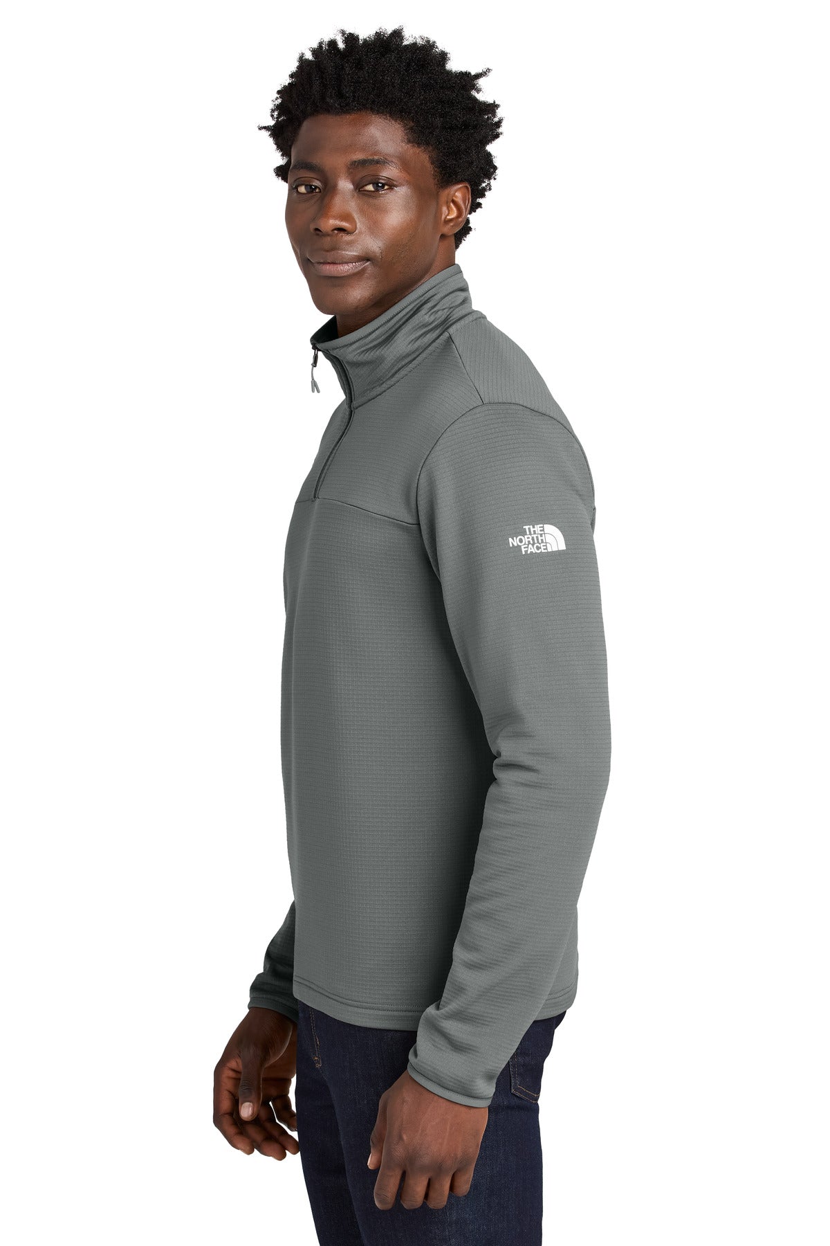 SmokedPrGy The North Face Aim 1/4-Zip Fleece NF0A8ENJ