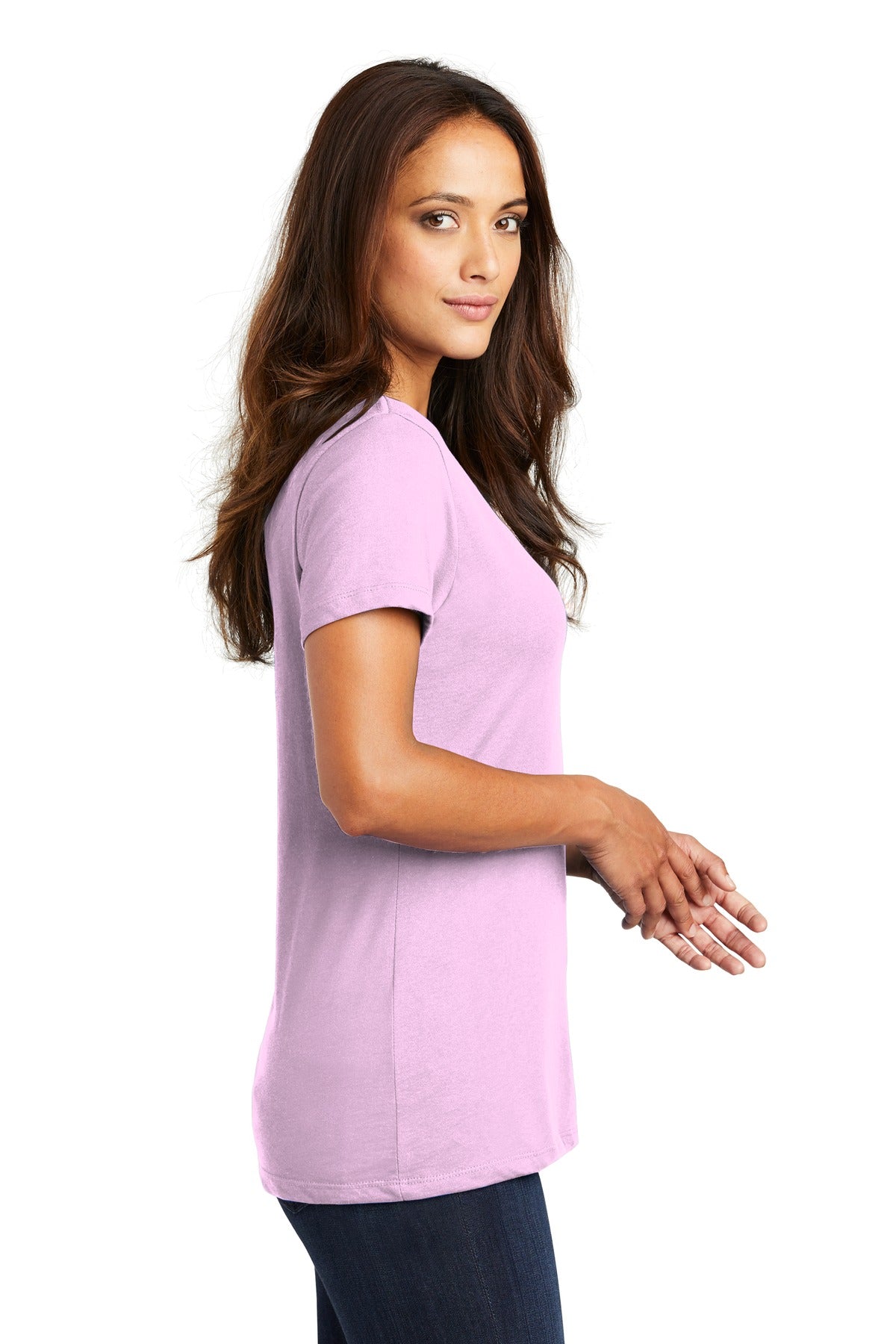 Soft Purple District - Women's Perfect Weight V-Neck Tee. DM1170L