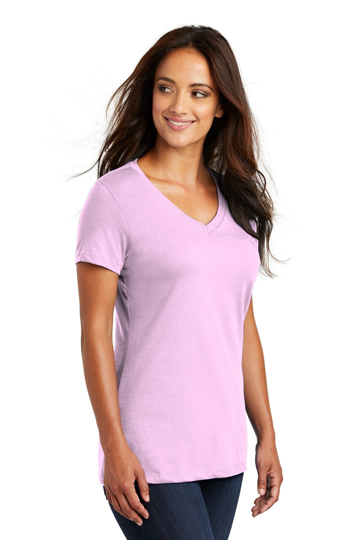 Soft Purple District - Women's Perfect Weight V-Neck Tee. DM1170L