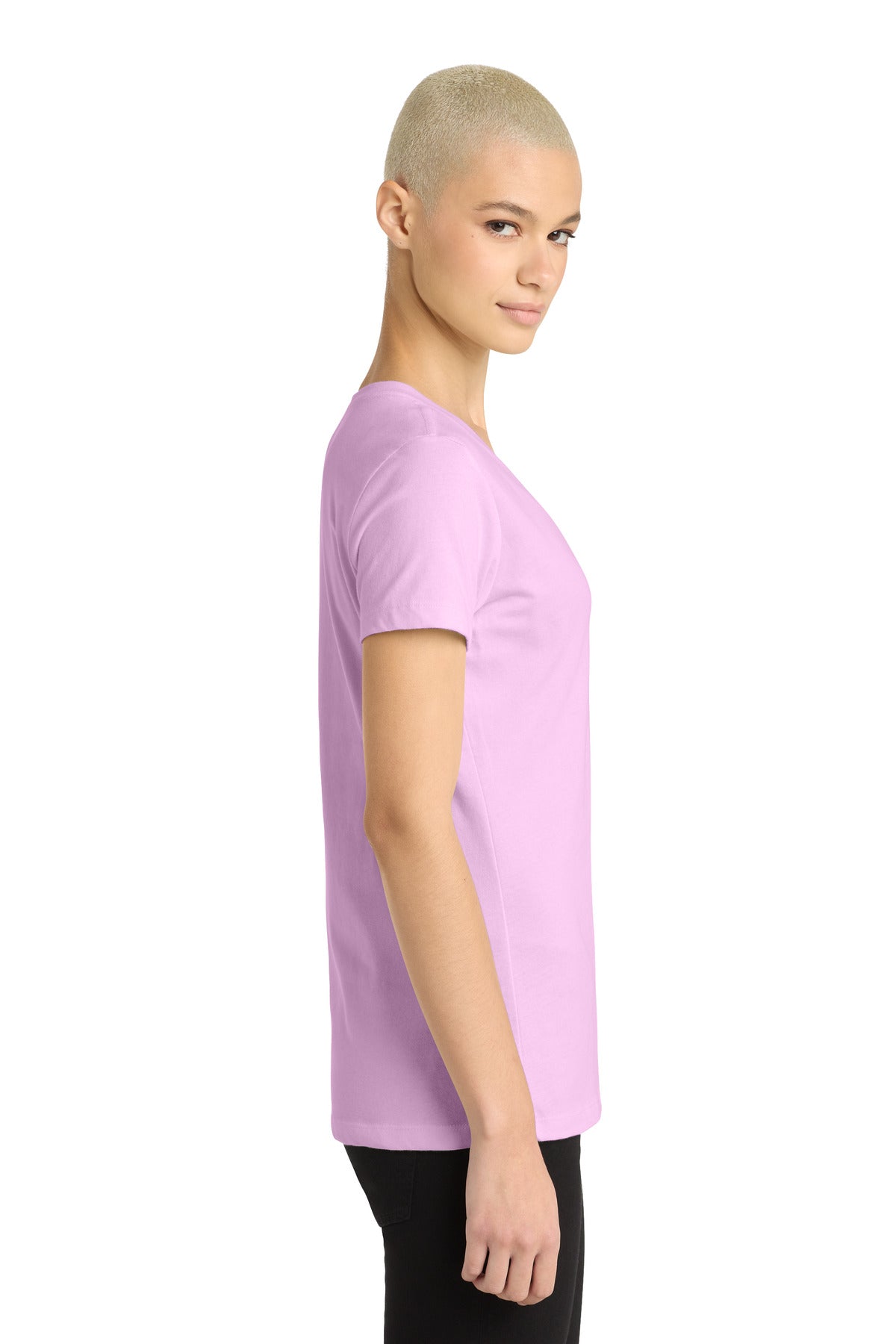 Soft Purple District - Women's Perfect Weight V-Neck Tee. DM1170L