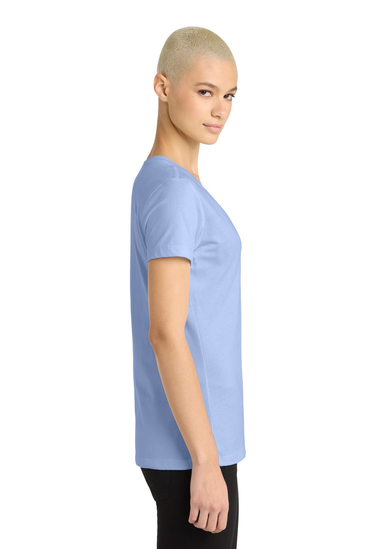 SoftLilac District - Women's Perfect Weight V-Neck Tee. DM1170L