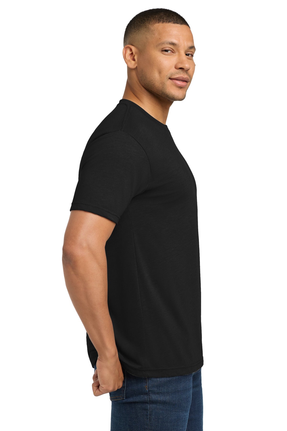 SolidBlack Next Level Apparel Adult Tri-Blend Tee. NL6010