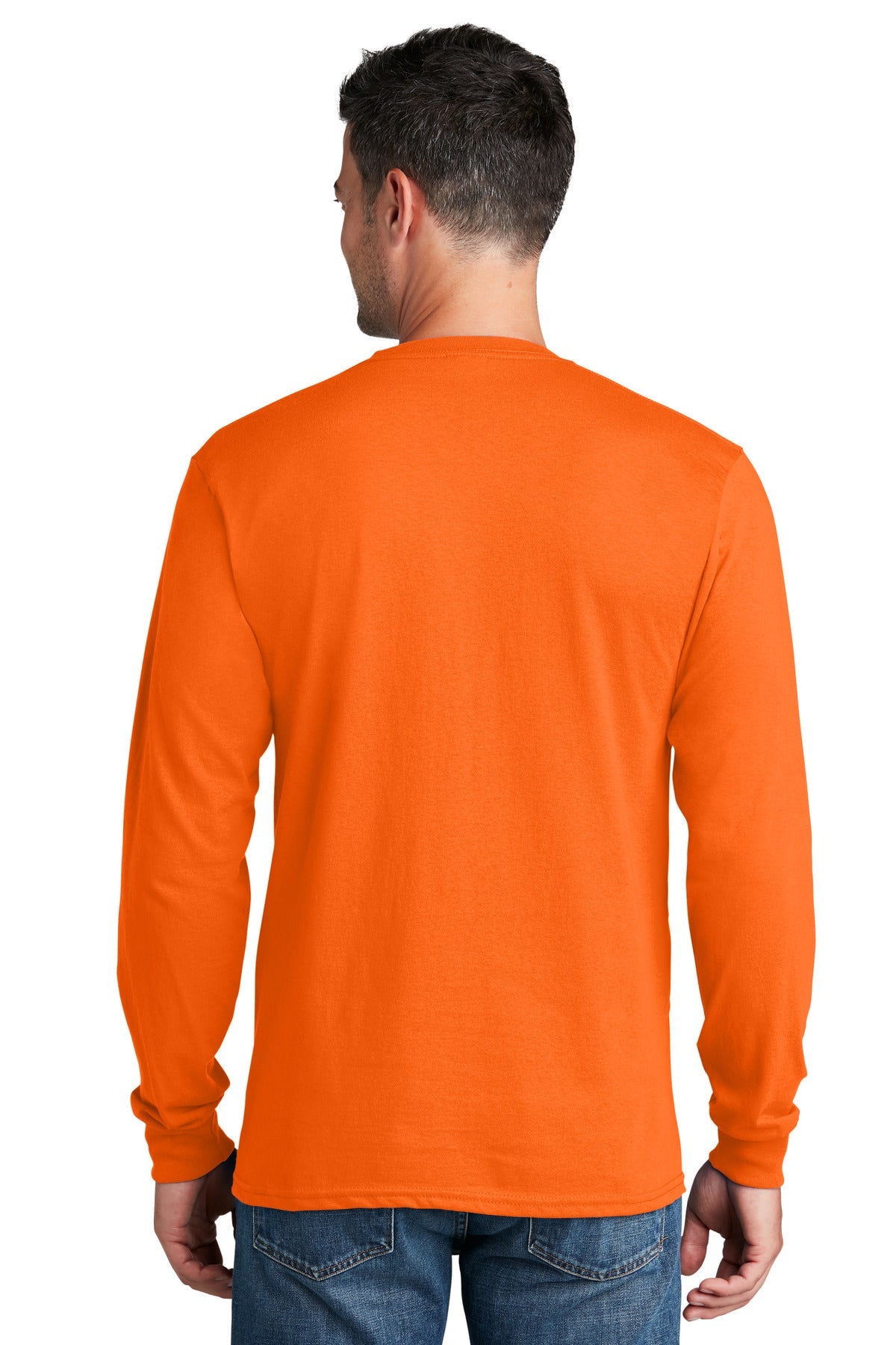 SOrange Port & Co Long Sleeve Core Cotton Tee. PC54LS