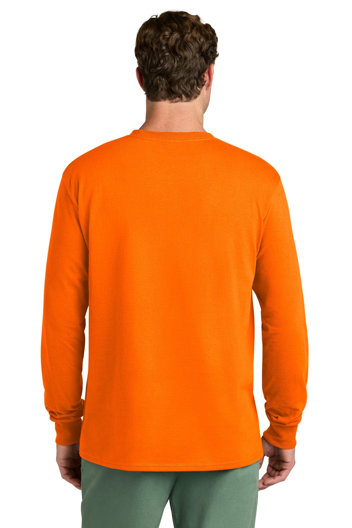 SOrange Port & Co Long Sleeve Core Cotton Tee. PC54LS