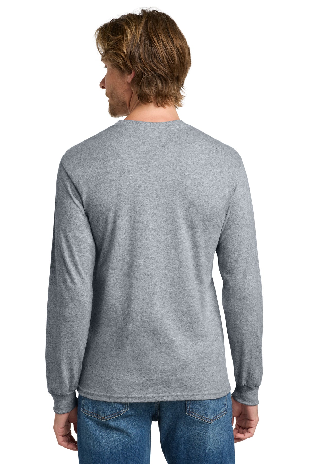 Sport Grey Gildan - Heavy Cotton 100% Cotton Long Sleeve T-Shirt. 5400