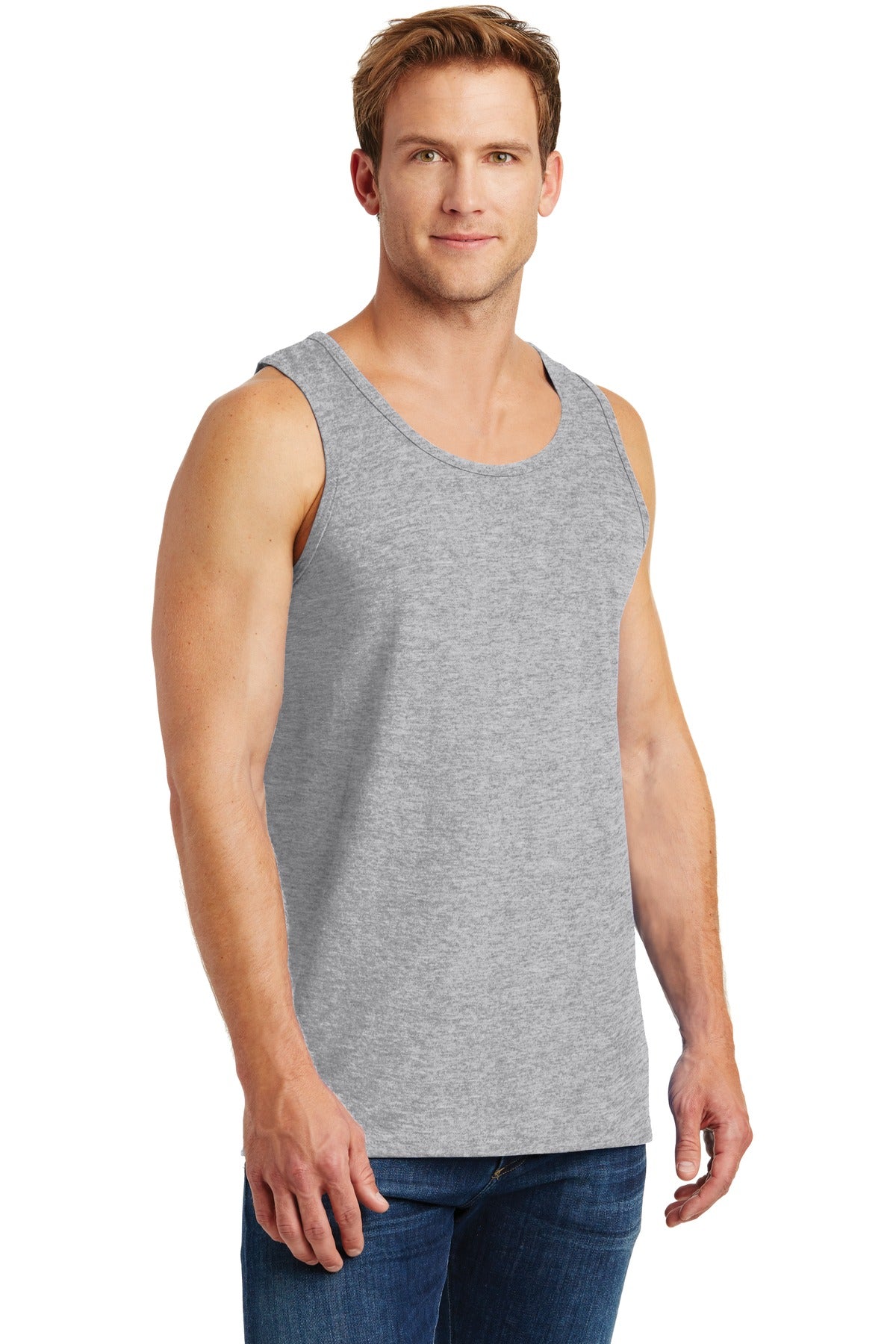 Sport Grey Gildan Heavy Cotton Tank Top. G5200