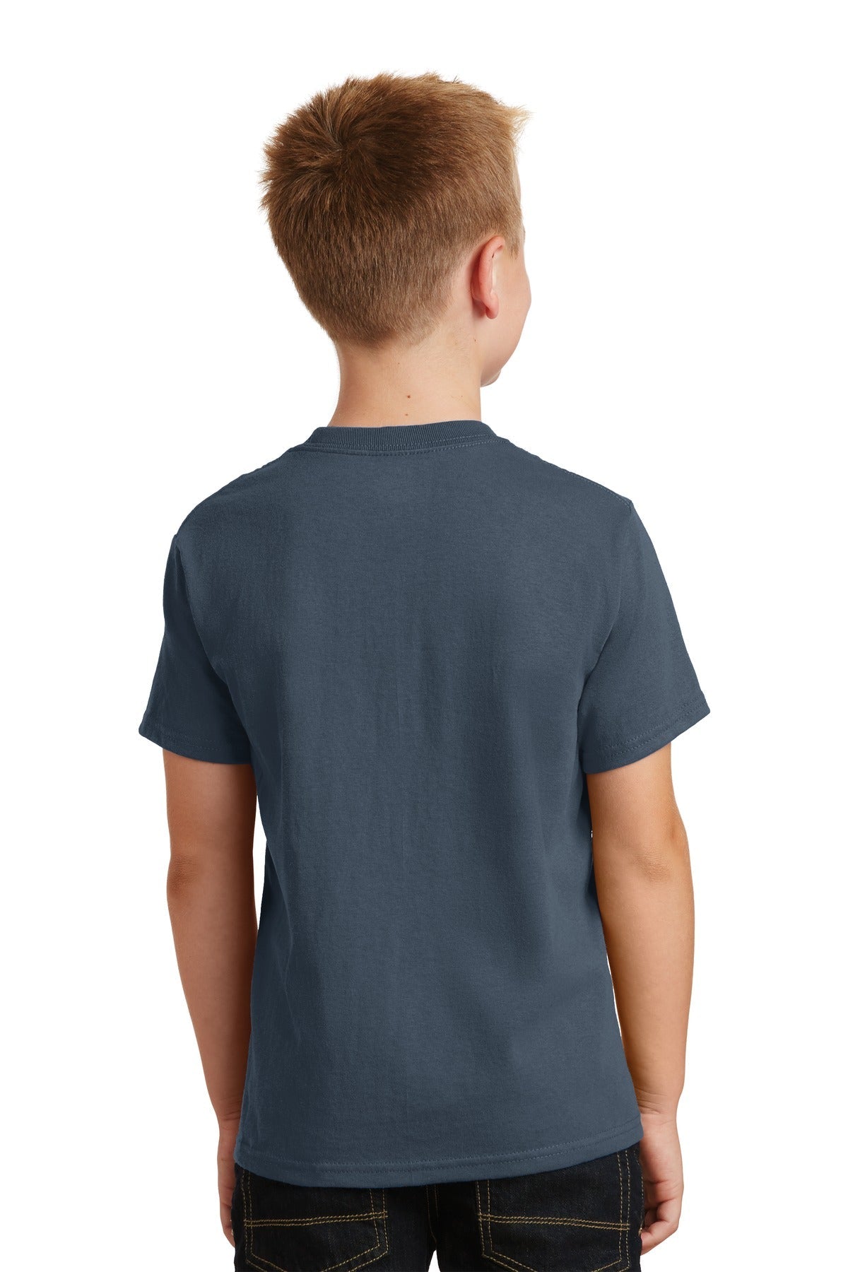 Steel Blue Port & Co Youth Core Cotton Tee. PC54Y