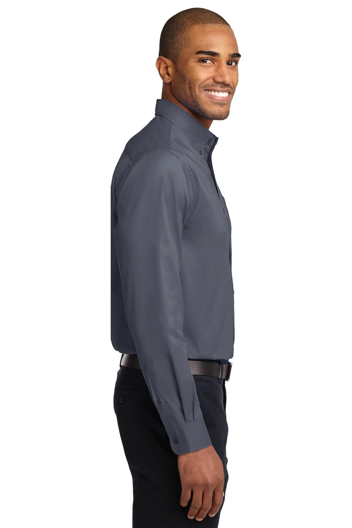 Steel Grey Port Authority Long Sleeve Easy Care Shirt S608