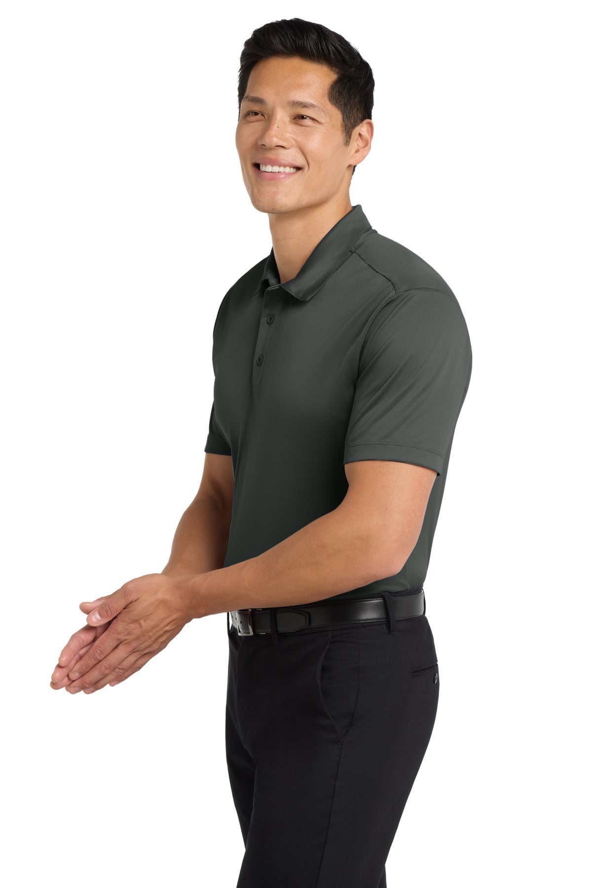 Steel Grey Port Authority Silk Touch Performance Polo. K540