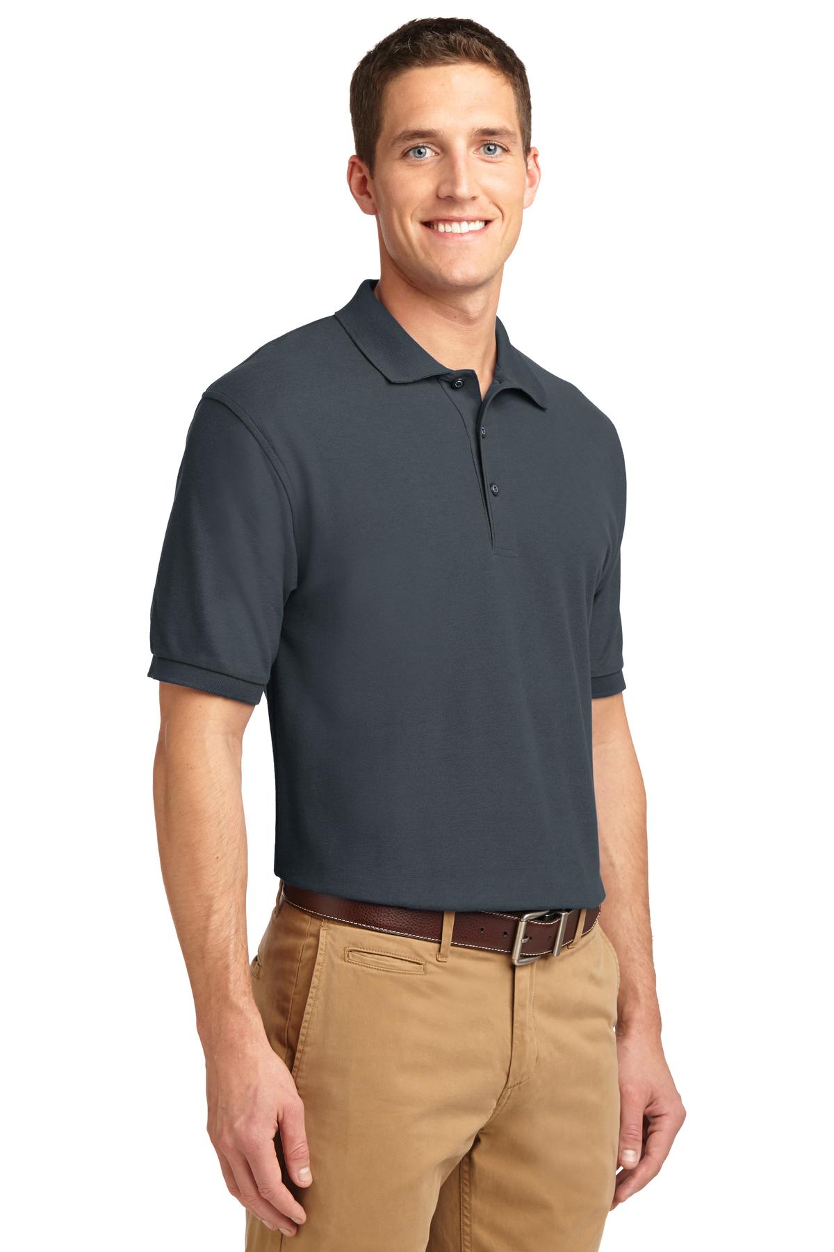 Steel Grey Port Authority Silk Touch Polo K500