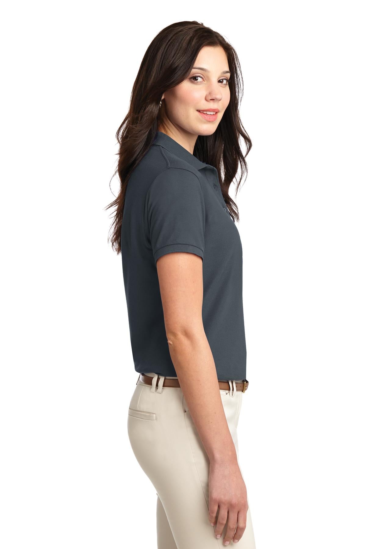 Steel Grey Port Authority Women's Silk Touch Polo. L500