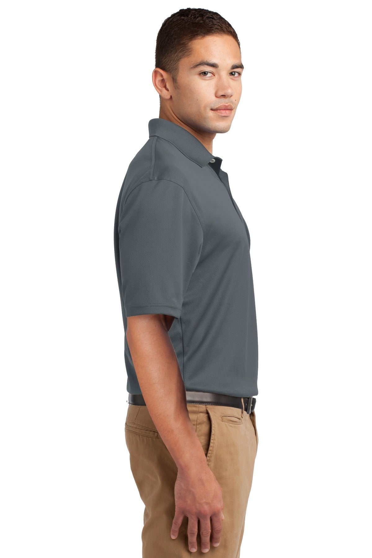 Steel Sport-Tek Dri-Mesh Polo. K469