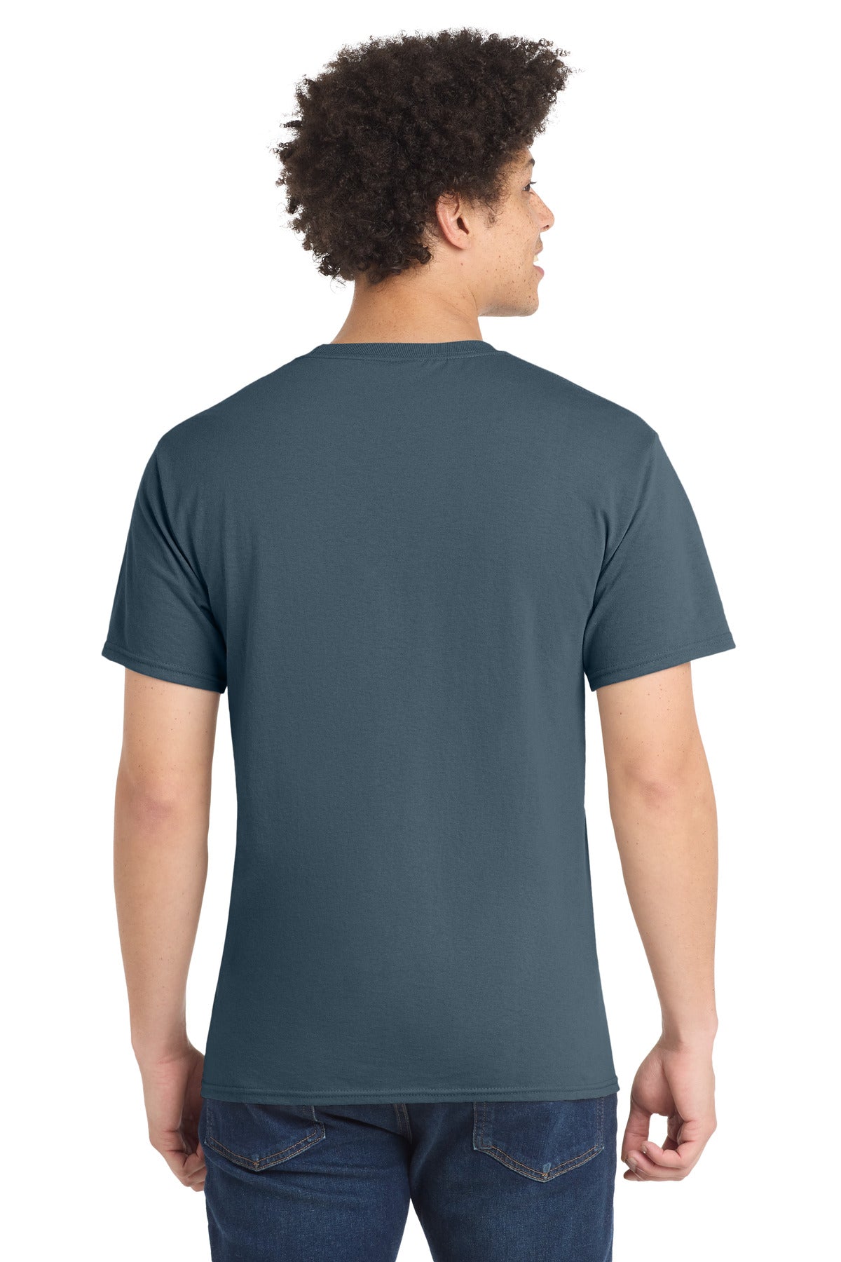 SteelBlue Port & Co Core Blend Tee. PC55