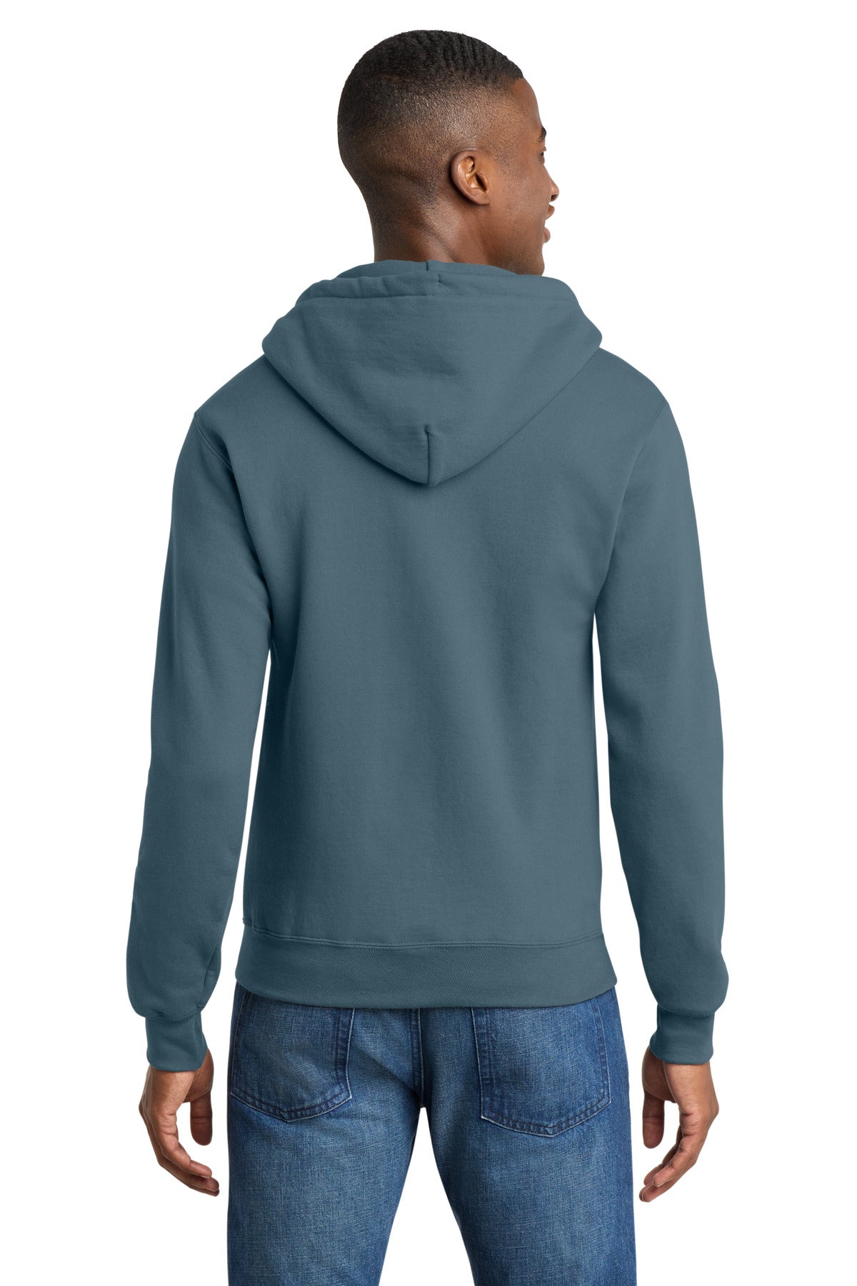 SteelBlue Port & Co Core Fleece Full-Zip Hooded Sweatshirt. PC78ZH