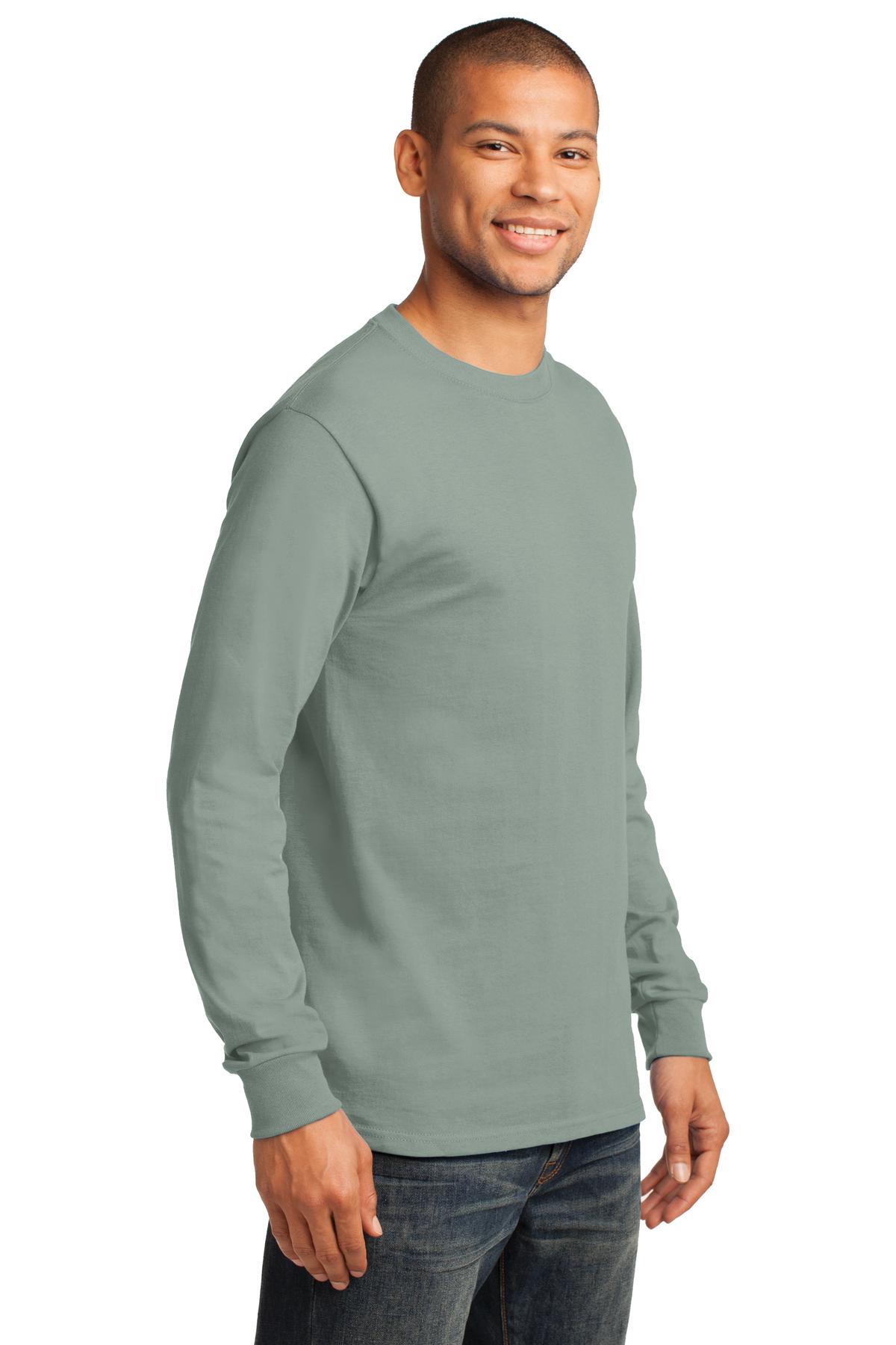 Stonewash Gree Port & Co Long Sleeve Essential Tee. PC61LS