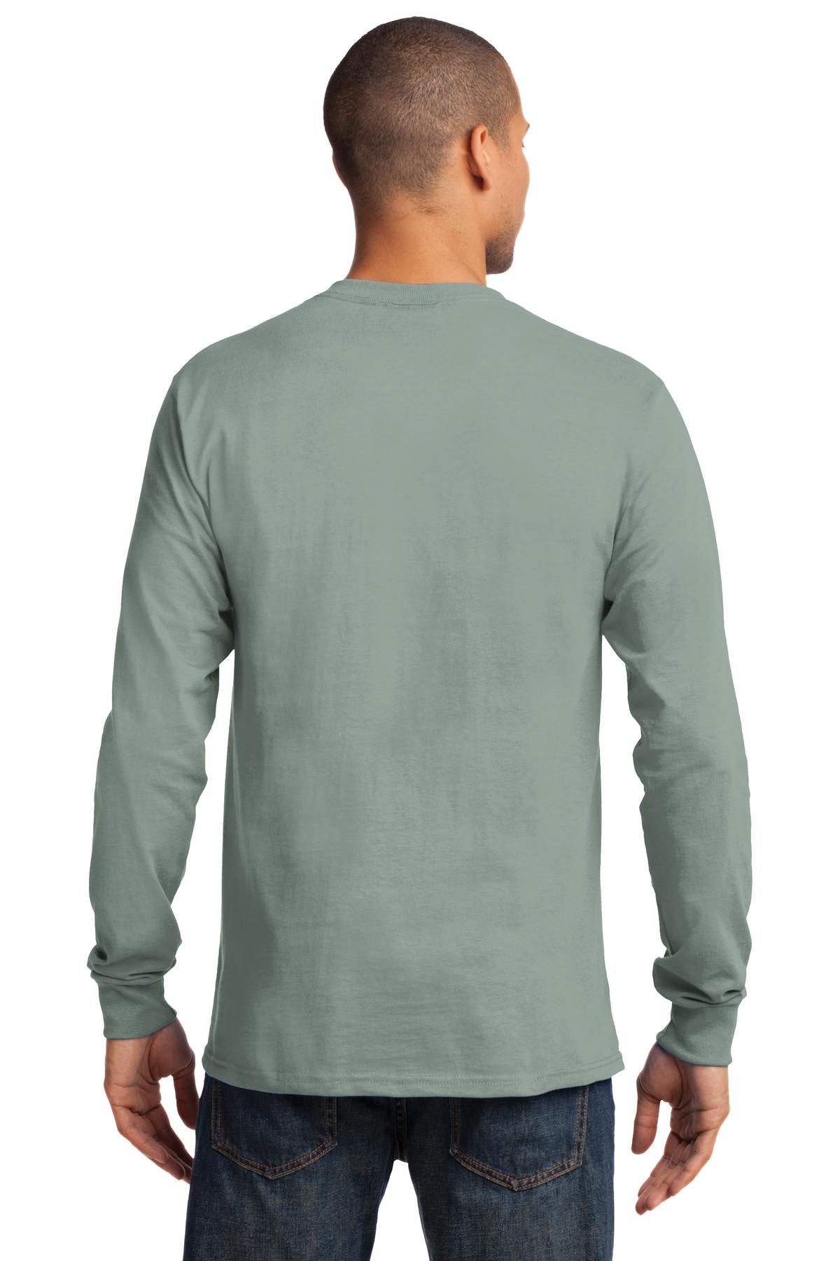 Stonewash Gree Port & Co Long Sleeve Essential Tee. PC61LS