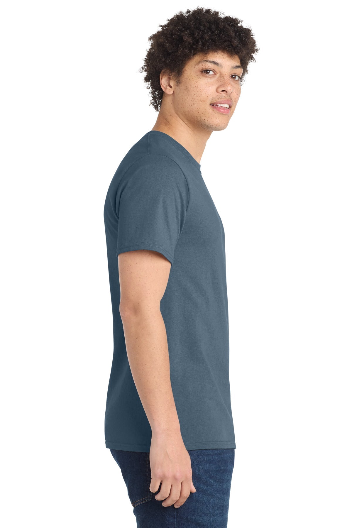 Stonewshd Blue Port & Co Tall Essential Tee. PC61T