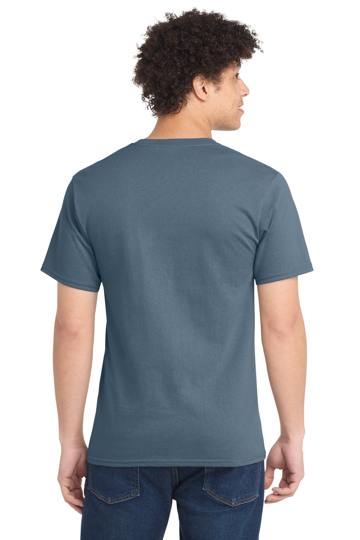 Stonewshd Blue Port & Co Tall Essential Tee. PC61T