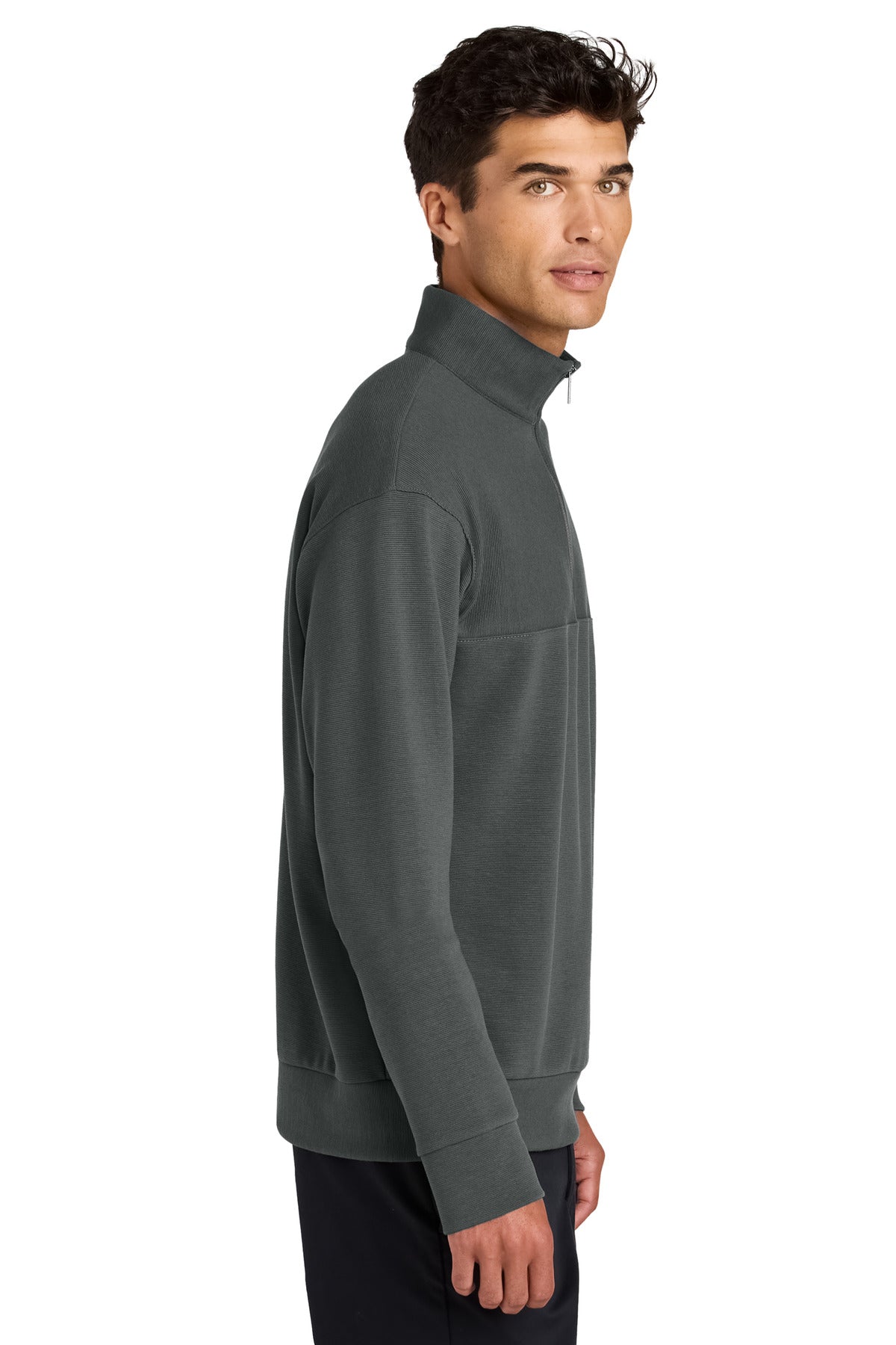 StormGrey Mercer+Mettle Linear Texture 1/4-Zip MM3040