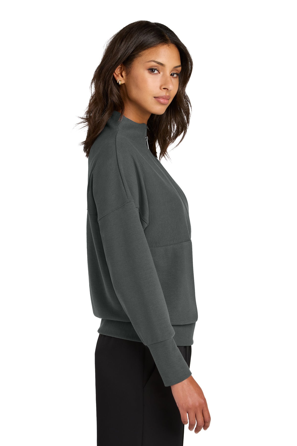StormGrey Mercer+Mettle Women's Linear Texture 1/4-Zip MM3041