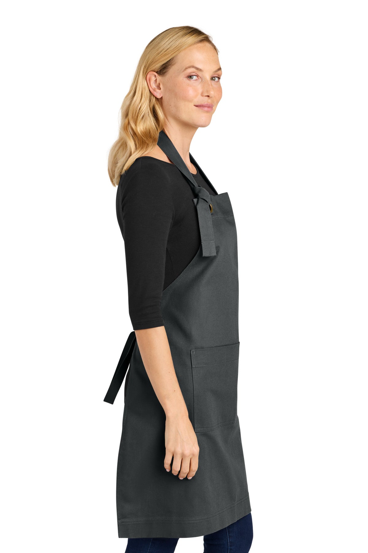 StormGrey Port Authority Signature Heavy Twill Bib Apron A900