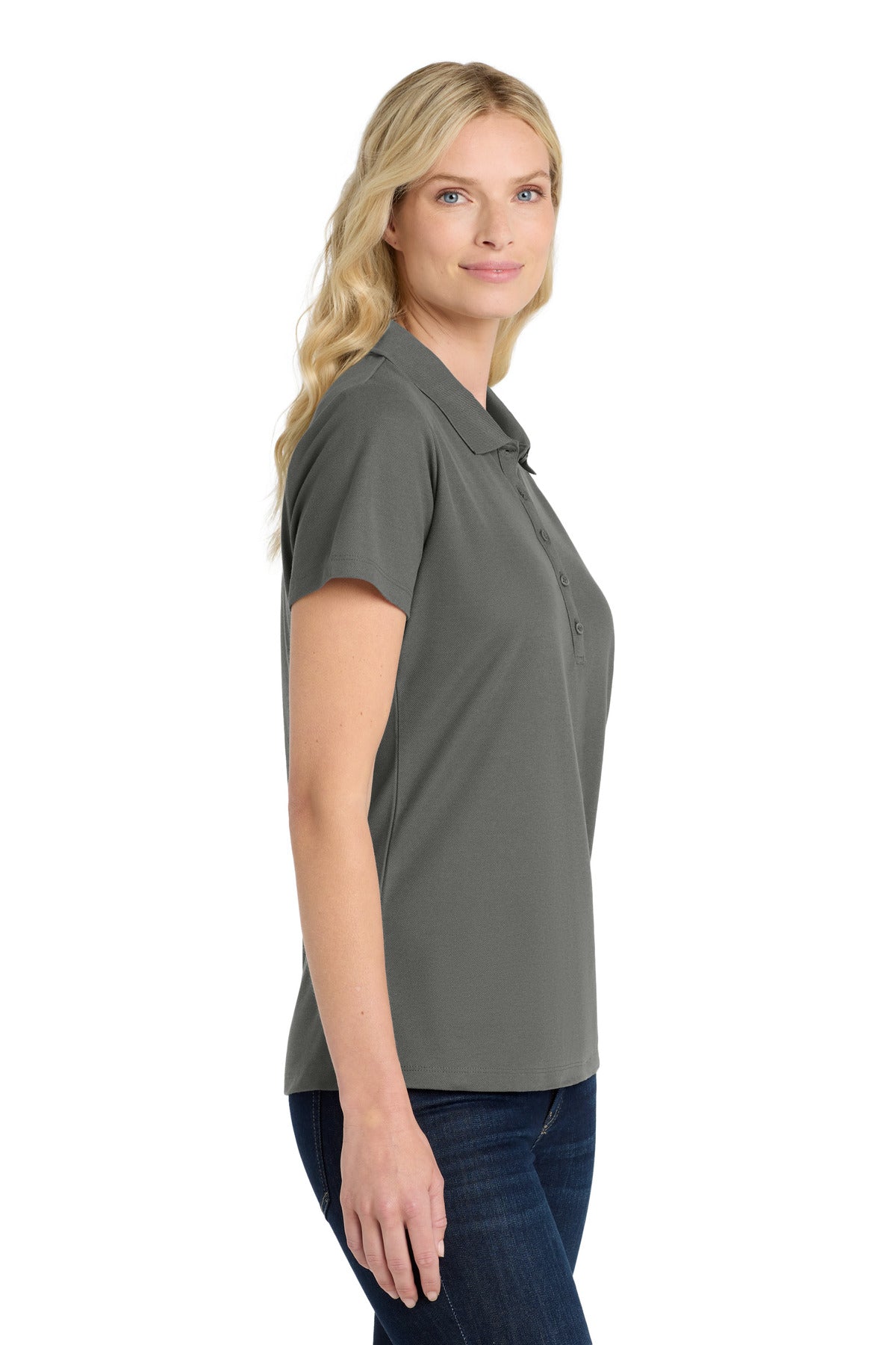 StormGrey Port Authority Women's SuperPro React Polo. LK810