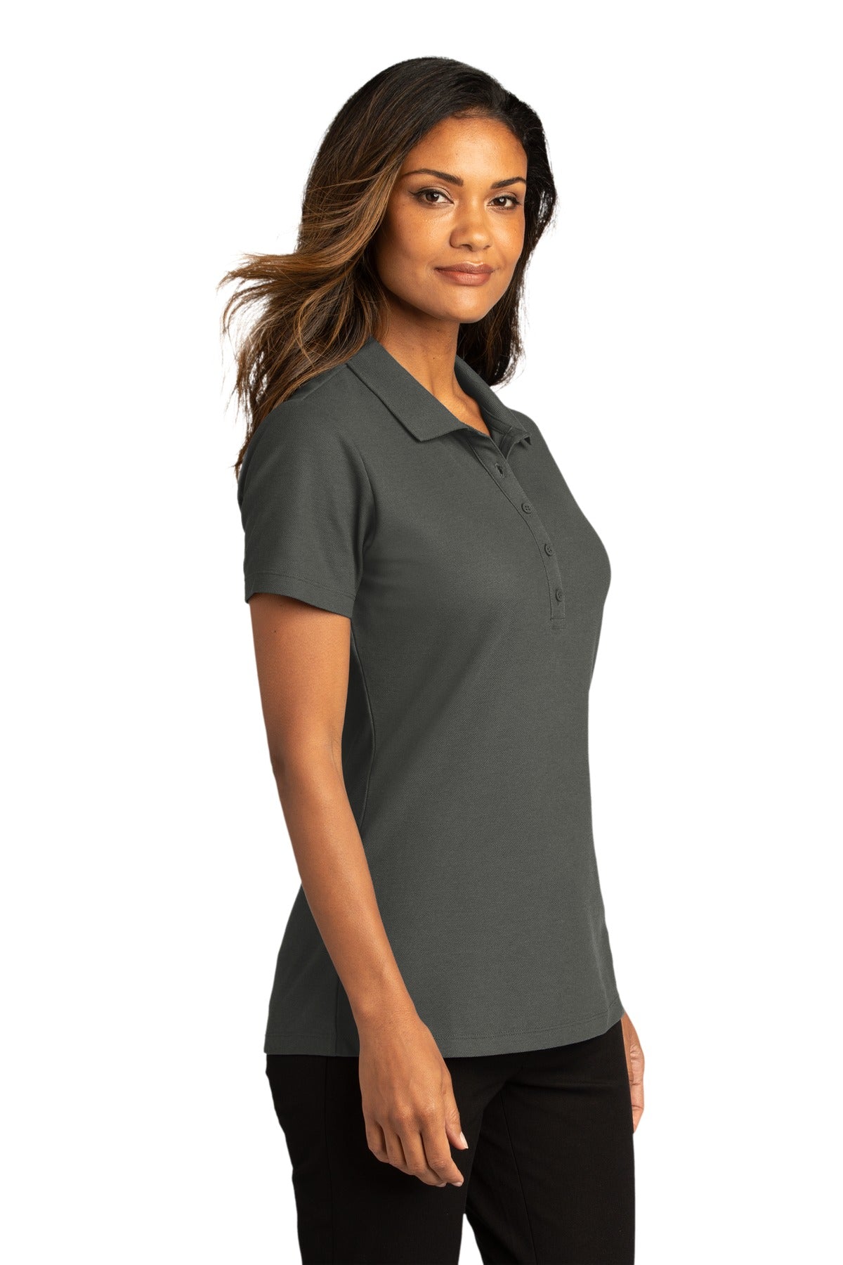 StormGrey Port Authority Women's SuperPro React Polo. LK810