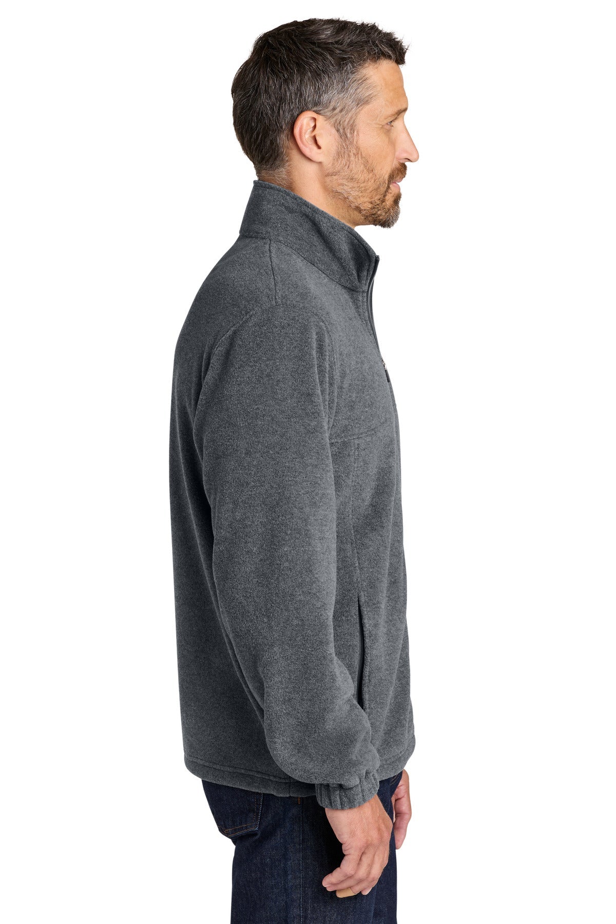 StrmGryHtr Port Authority Plush Fleece Full-Zip Jacket F190